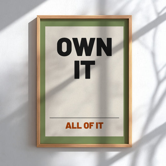 Motivational quotes poster featuring bold typography and a calming color palette, ideal for home decor and