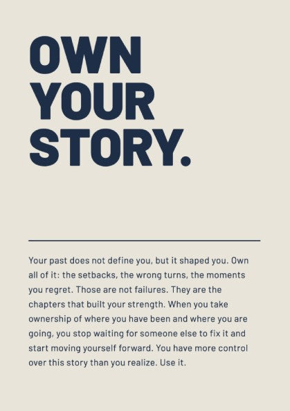 Motivational quotes poster featuring bold typography and navy tones, perfect for home decor.