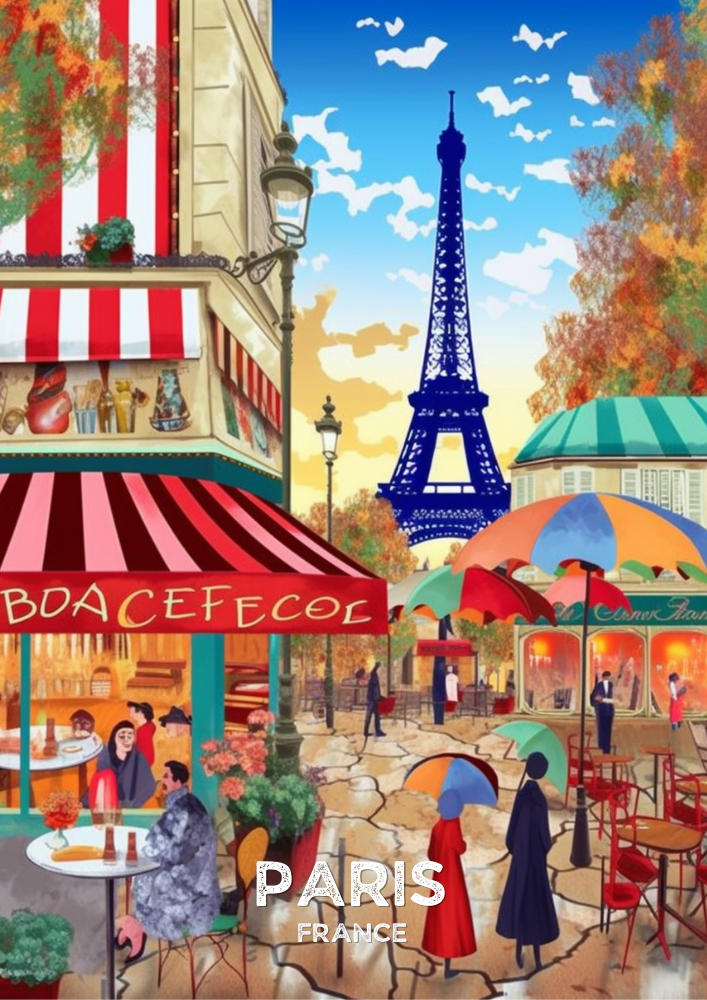 Europe PARISIAN COFFEE PRINT - PARIS ARTWORK