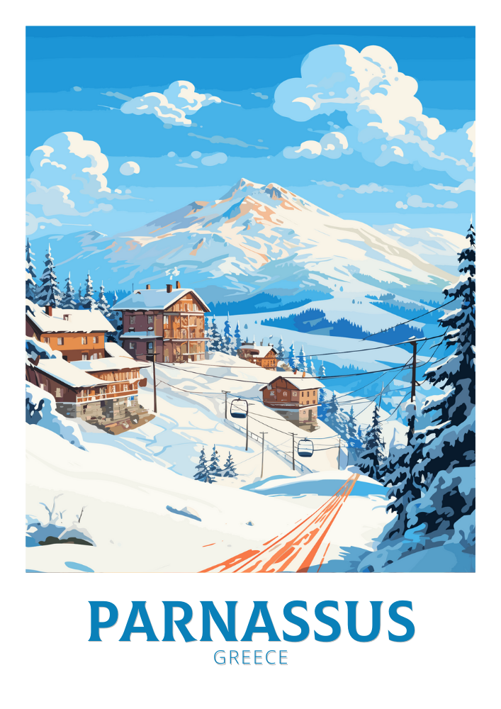 Europe PARNASSUS TRAVEL PRINT - GREECE ARTWORK