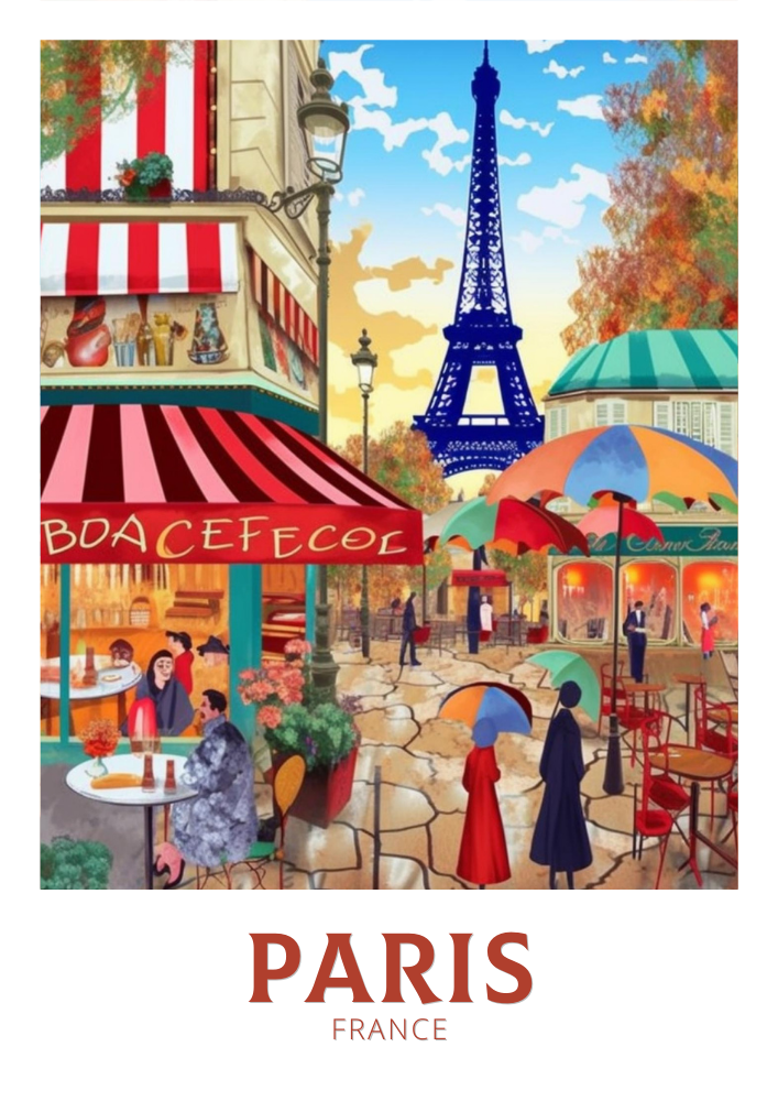 Europe PARISIAN COFFEE POSTER - PARIS ARTWORK