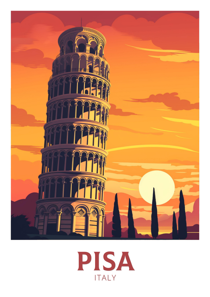Europe PISA TRAVEL PRINT - ITALY ARTWORK