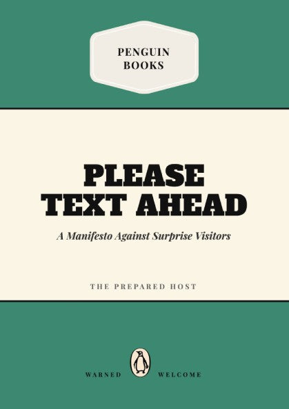 Funny quote poster featuring penguin book illustration with playful typography and soft colors