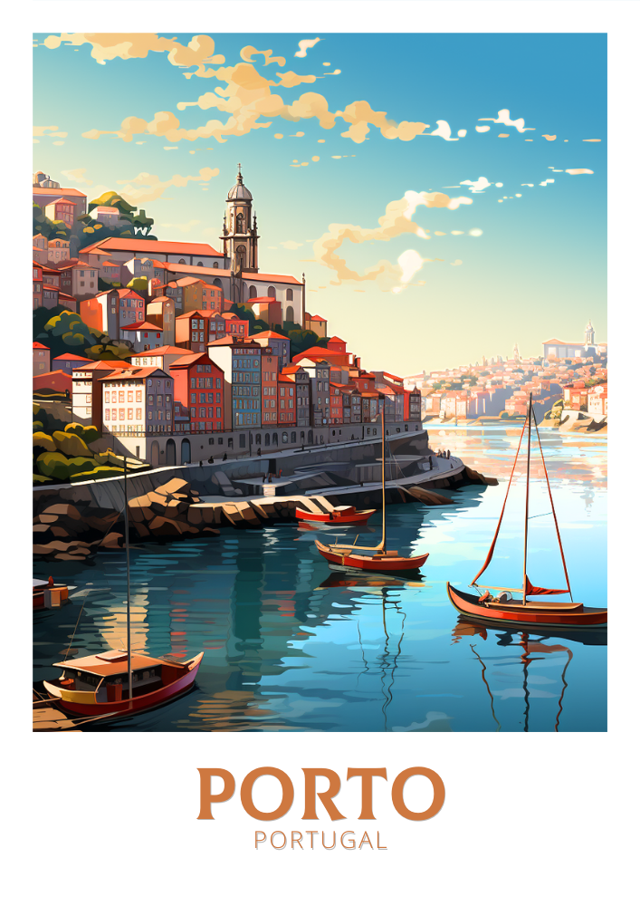 Europe PORTO RIBIERA TRAVEL WALL DECOR - PORTUGAL ARTWORK
