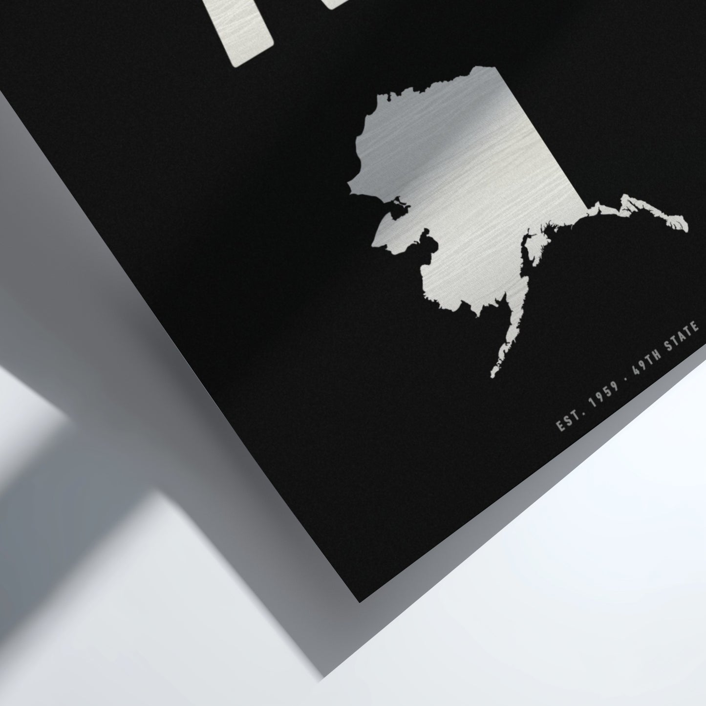 Map of Alaska on a black background with '6th State' text.