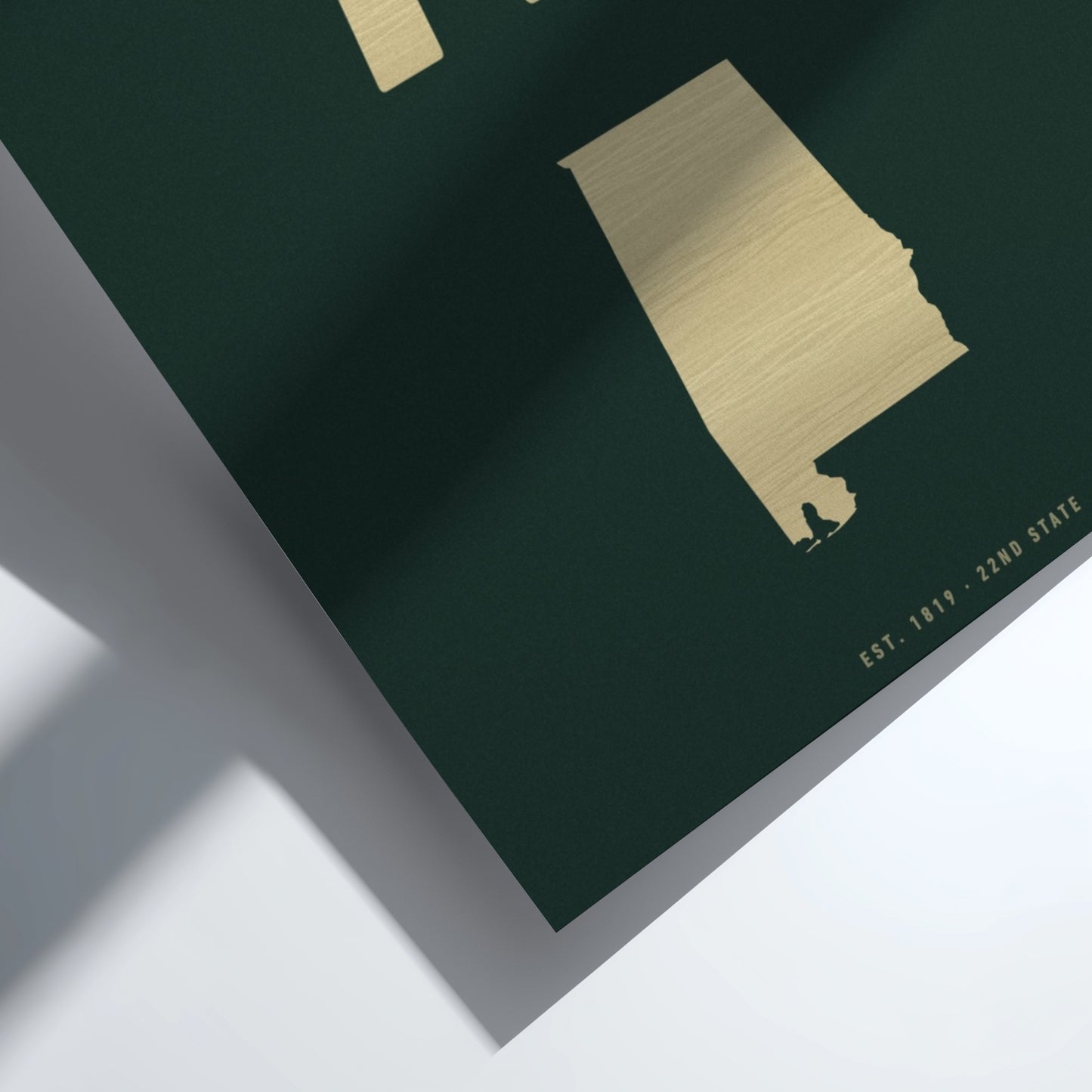 Alabama wall art poster featuring a minimalist design with bold typography, ideal for home decor.