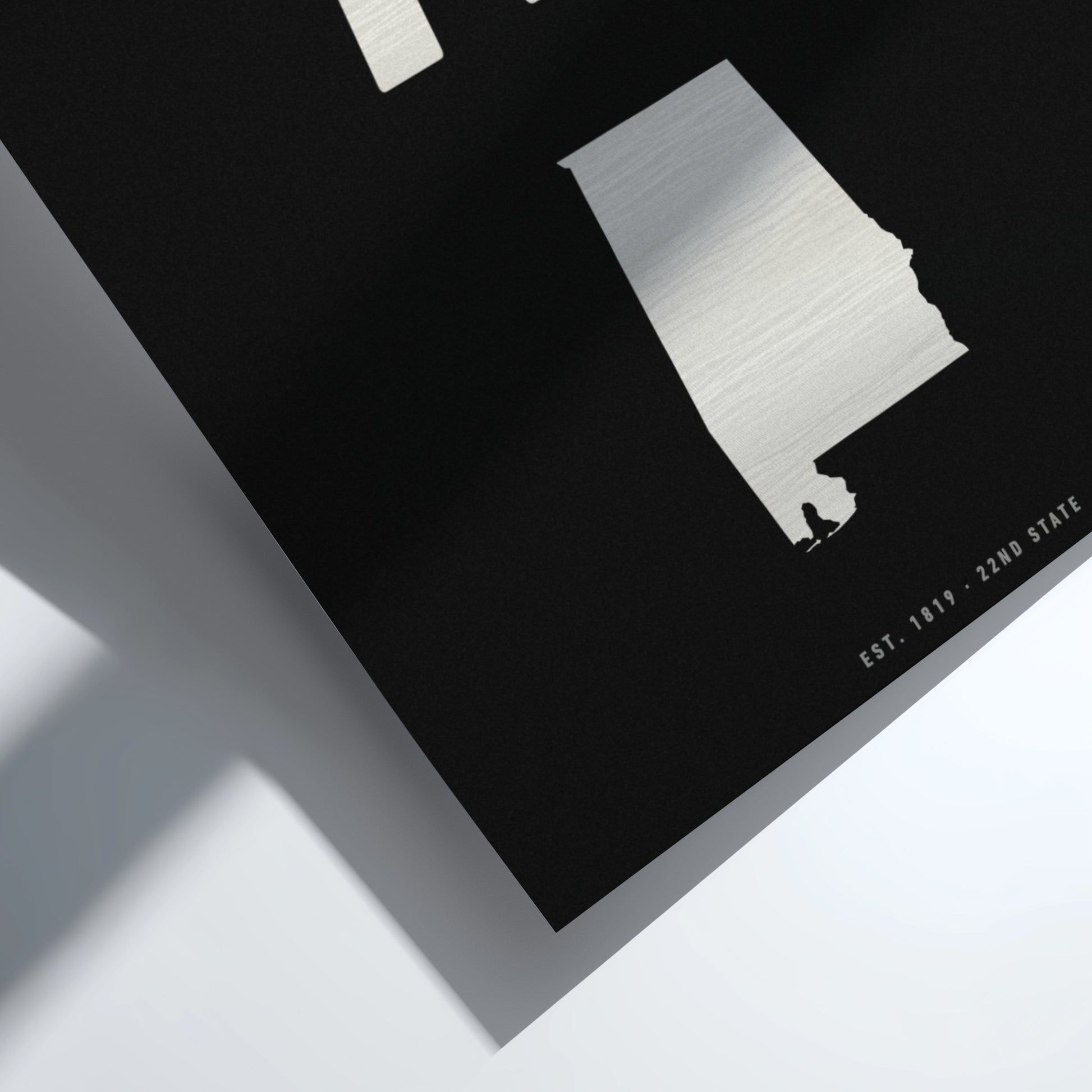 Alabama wall art poster featuring a minimalist design with bold typography, ideal for home decor.