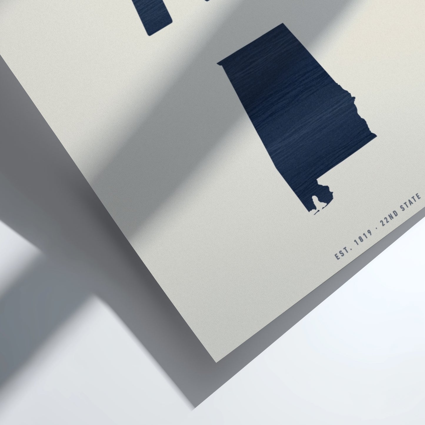 Alabama wall art poster featuring a minimalist design with bold typography, ideal for home decor.