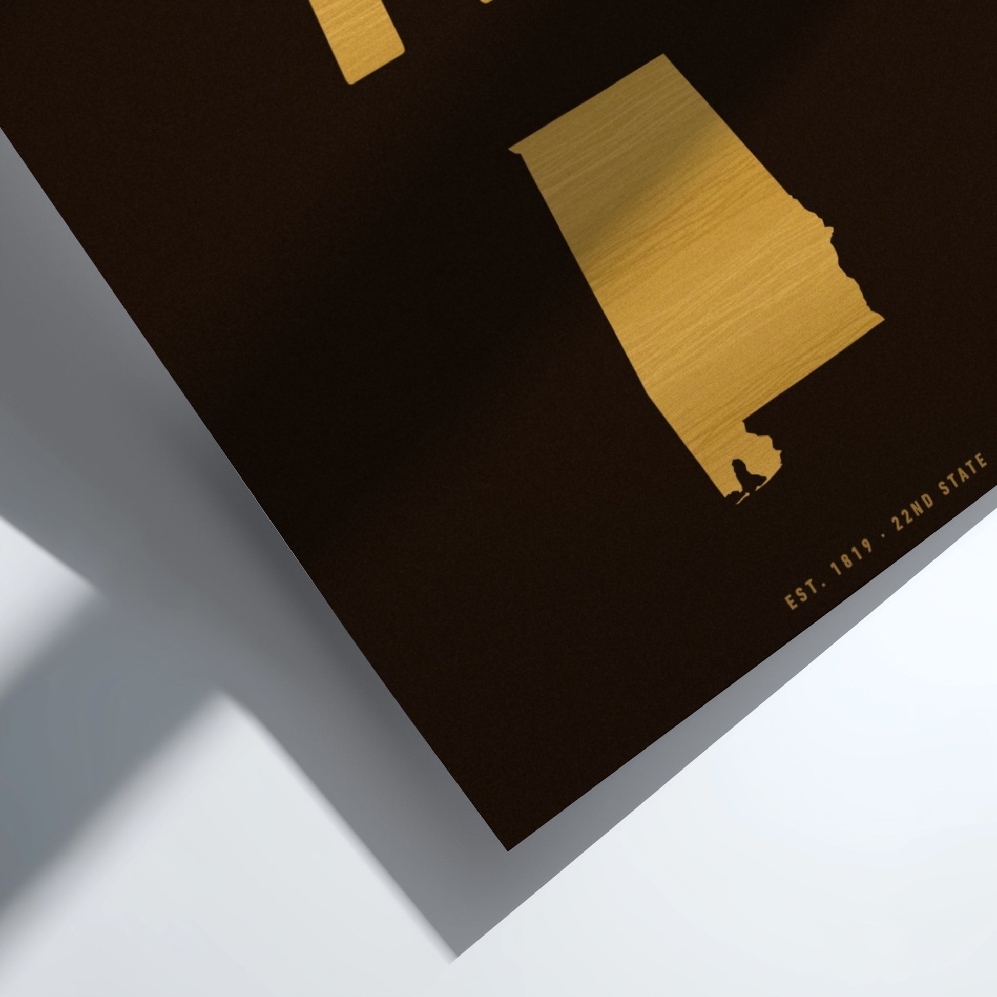 Alabama wall art poster featuring a minimalist design with bold typography, ideal for home decor.