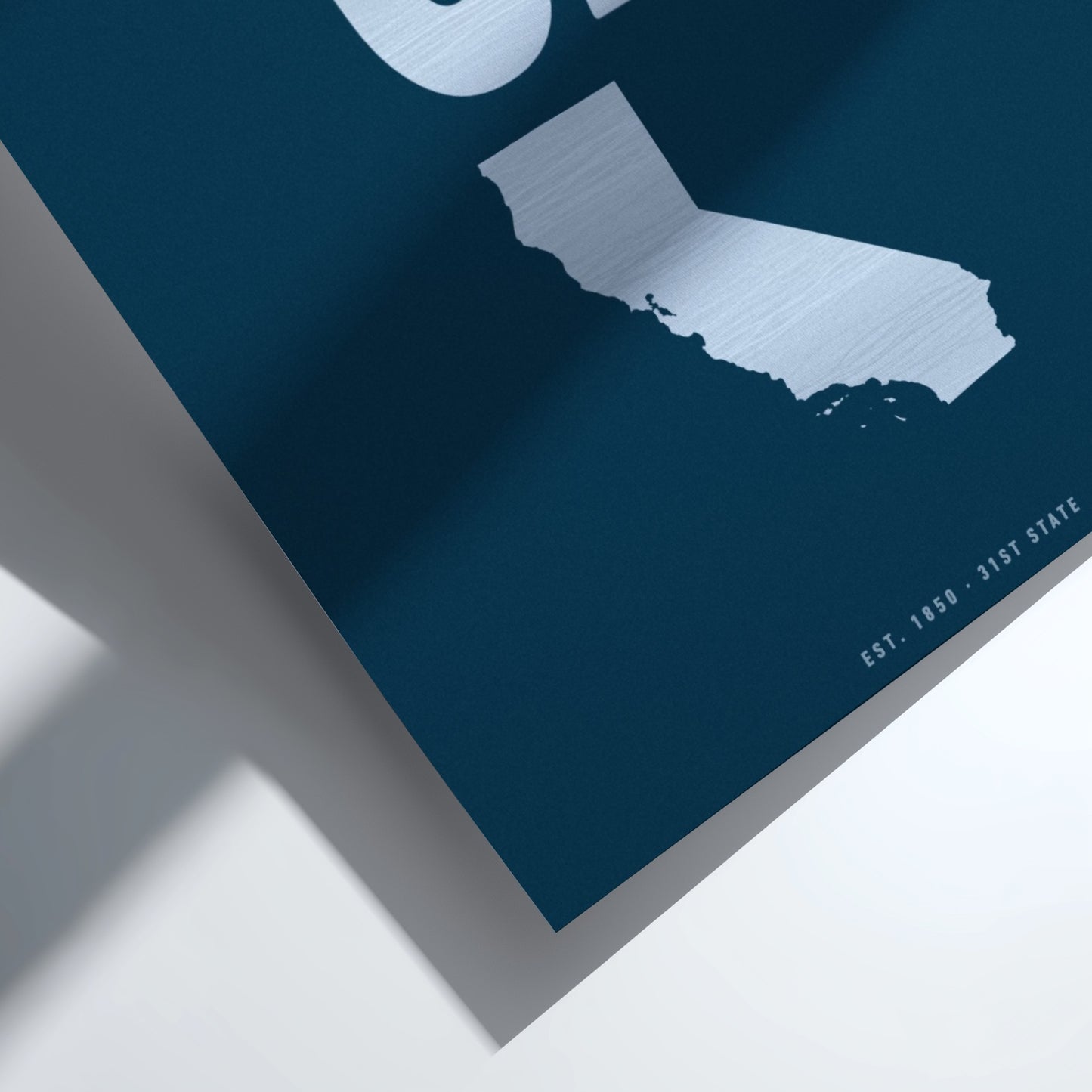 Map of California on a blue background