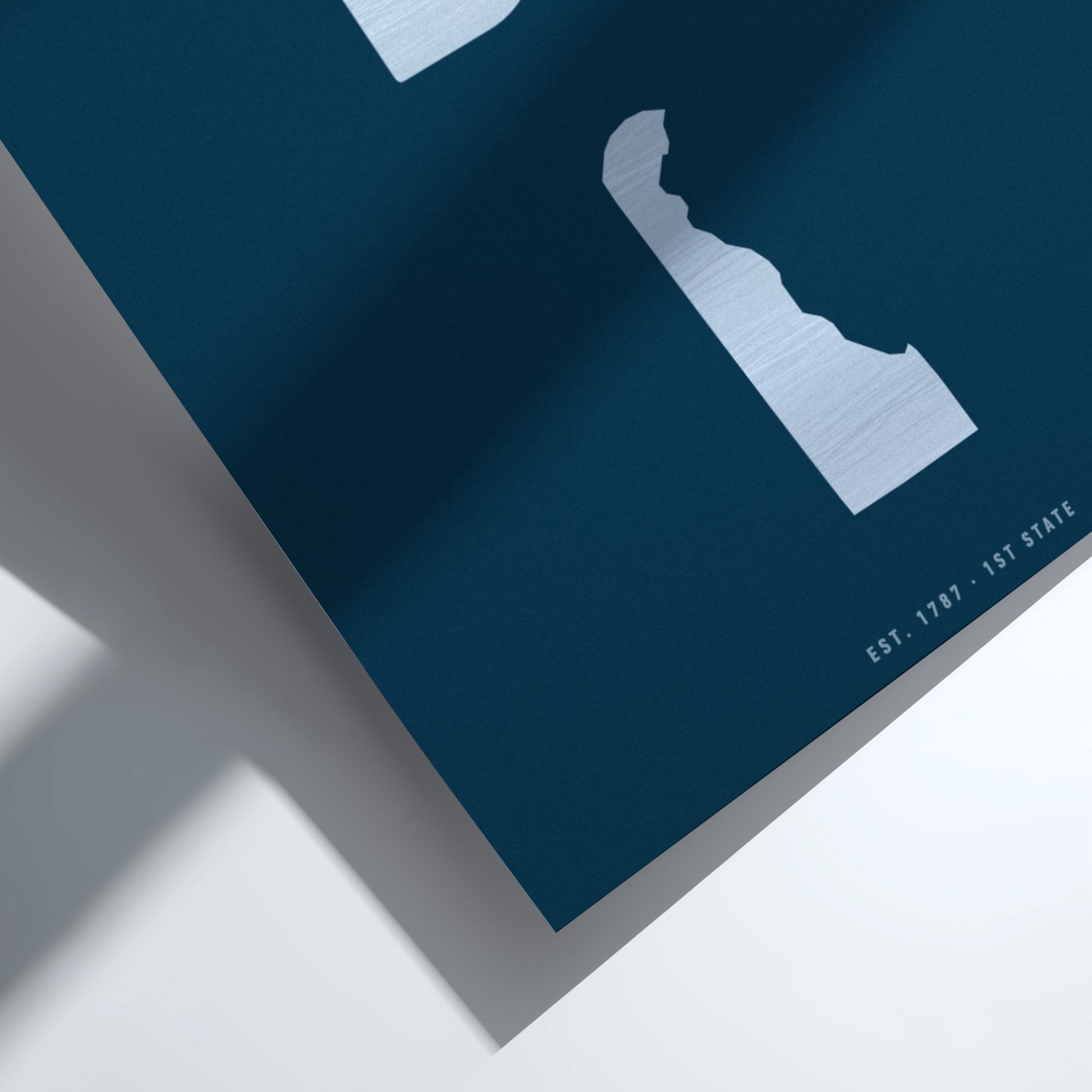 Delaware wall art poster featuring a state silhouette