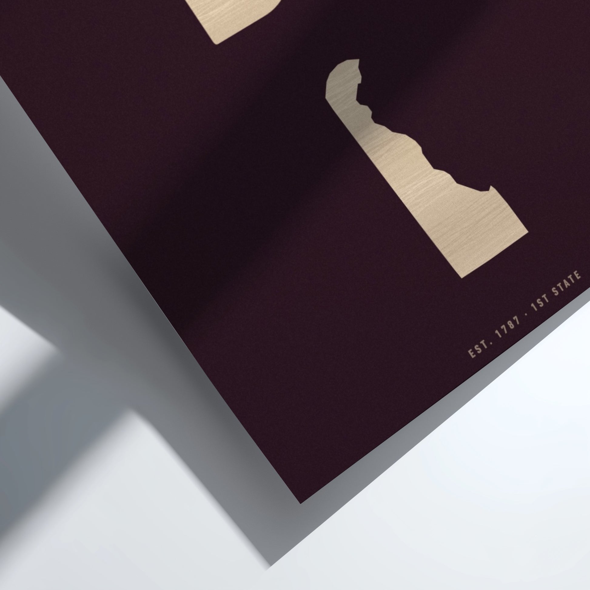 Delaware wall art poster featuring a state silhouette