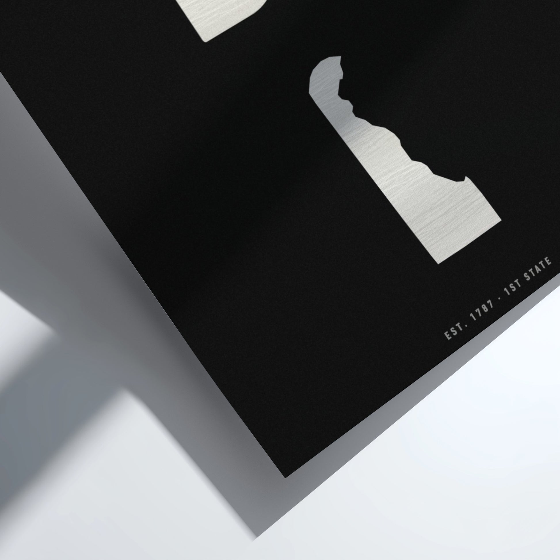 Delaware wall art poster featuring a state silhouette