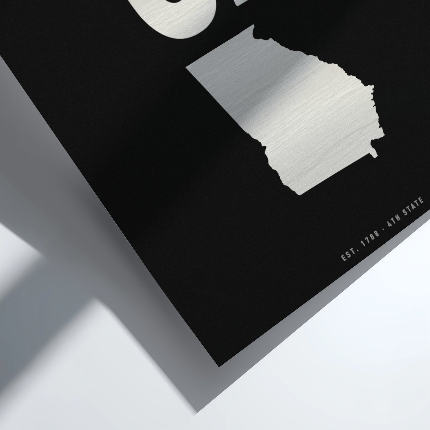 USA states poster featuring Georgia outline on black background, minimalist design