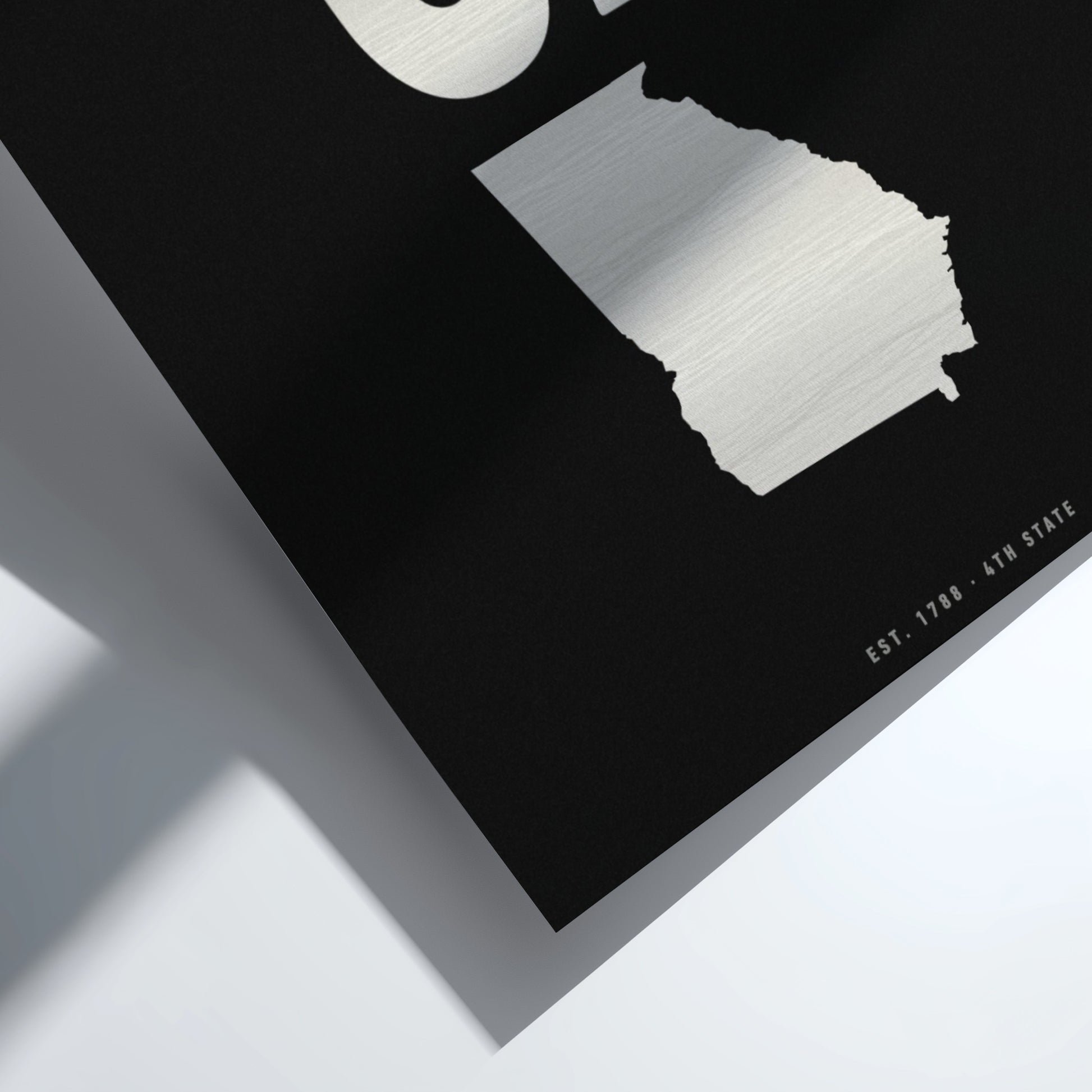 USA states poster featuring Georgia outline on black background, minimalist design