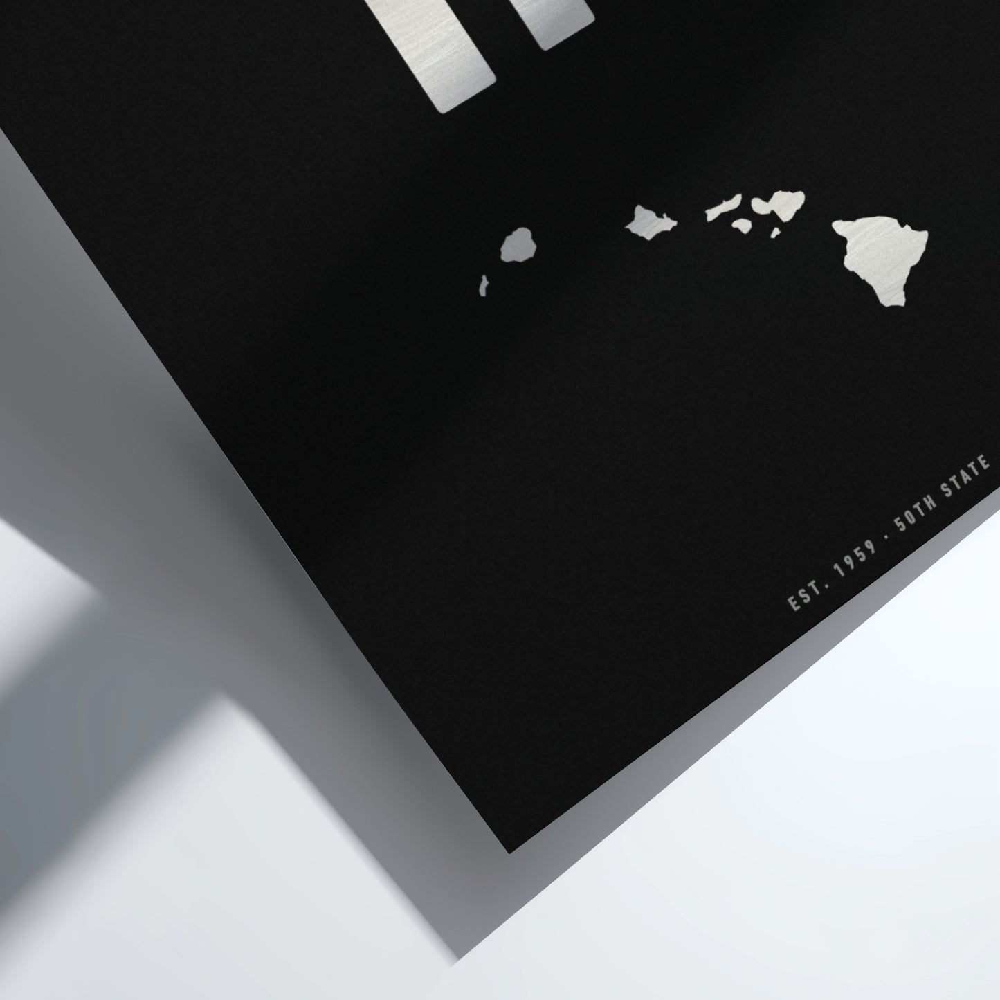 Map of Hawaii on a black background with a white border