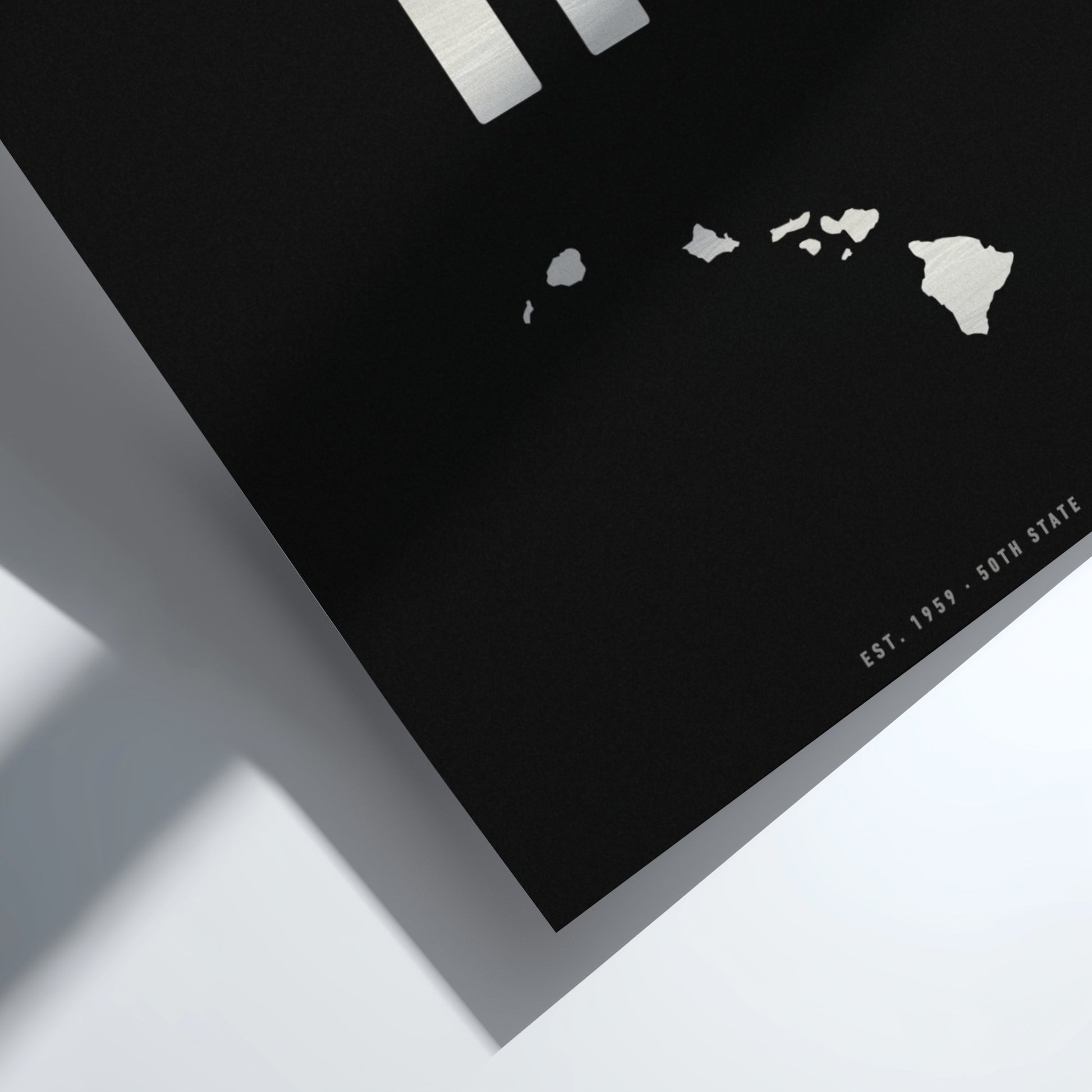 Map of Hawaii on a black background with a white border