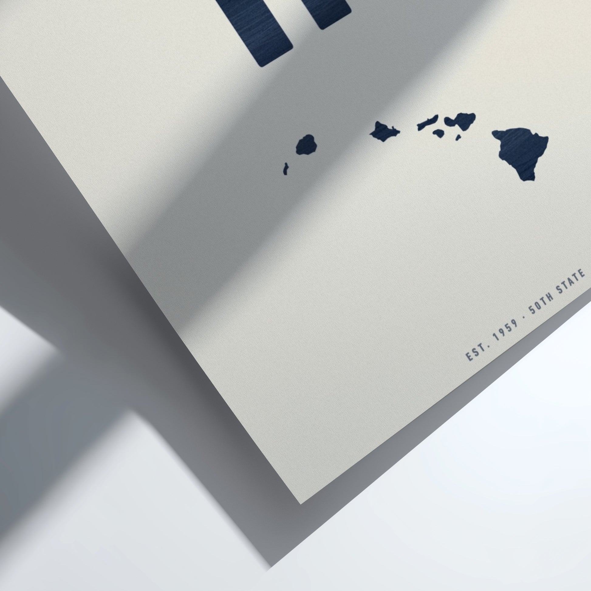 Map of Hawaii on a white background with a blue border