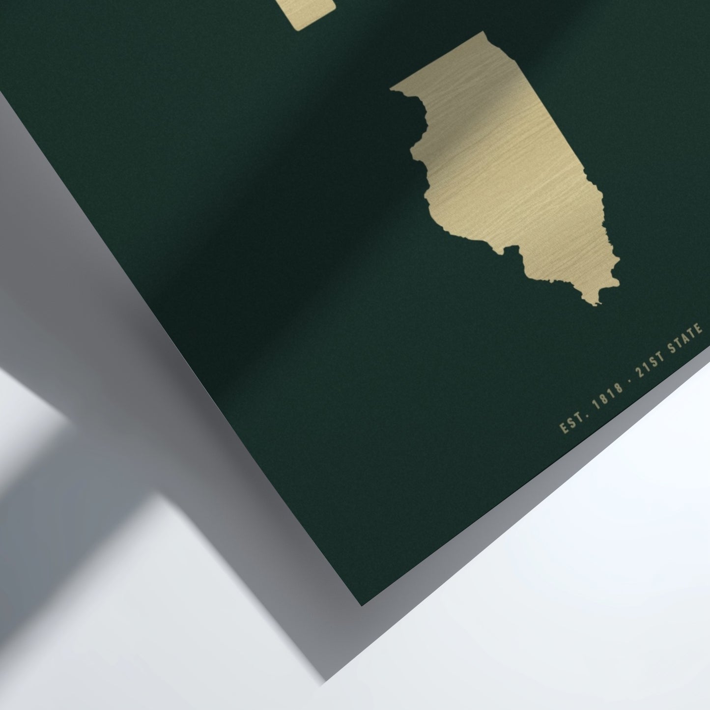 USA states poster featuring Illinois in a minimalist design