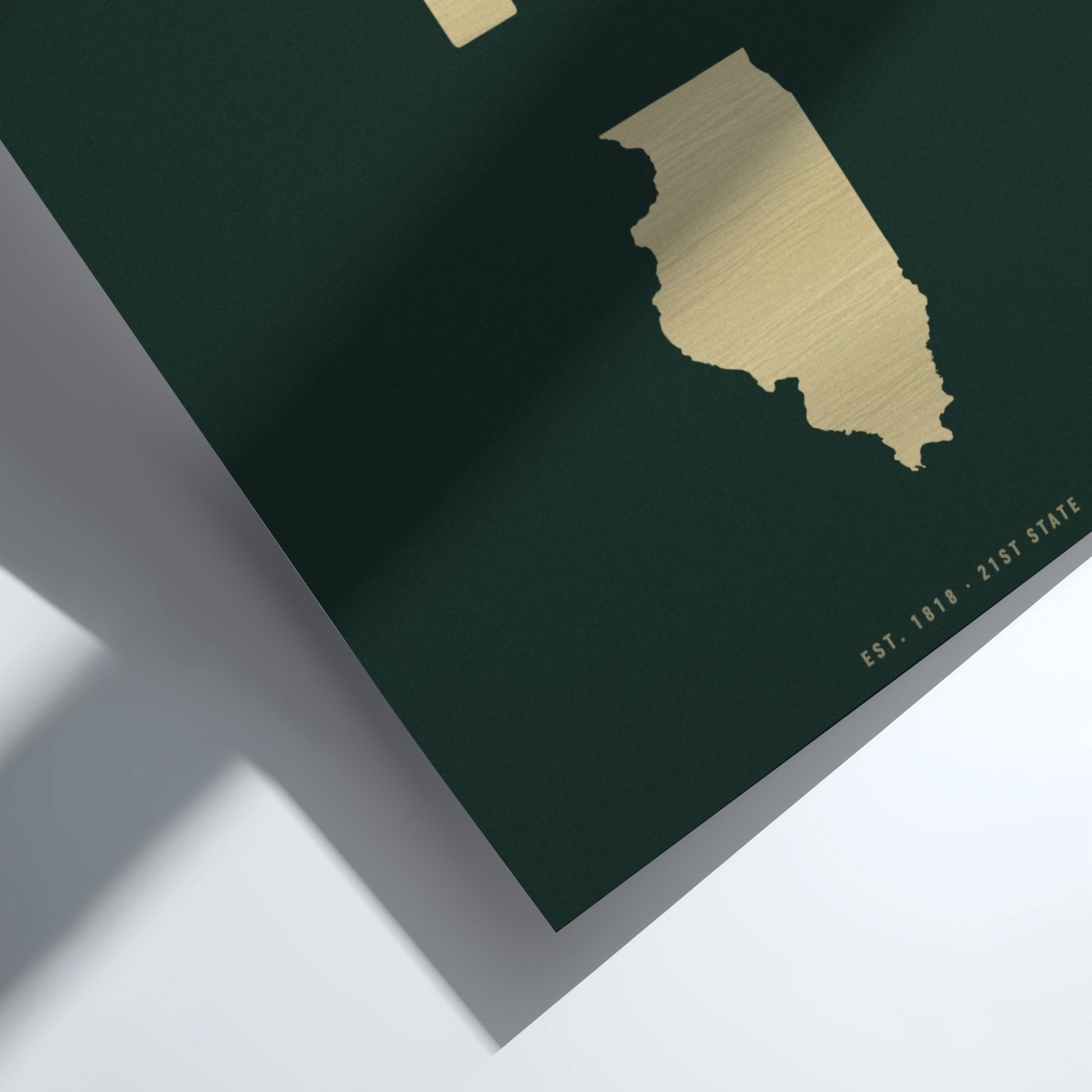 USA states poster featuring Illinois in a minimalist design