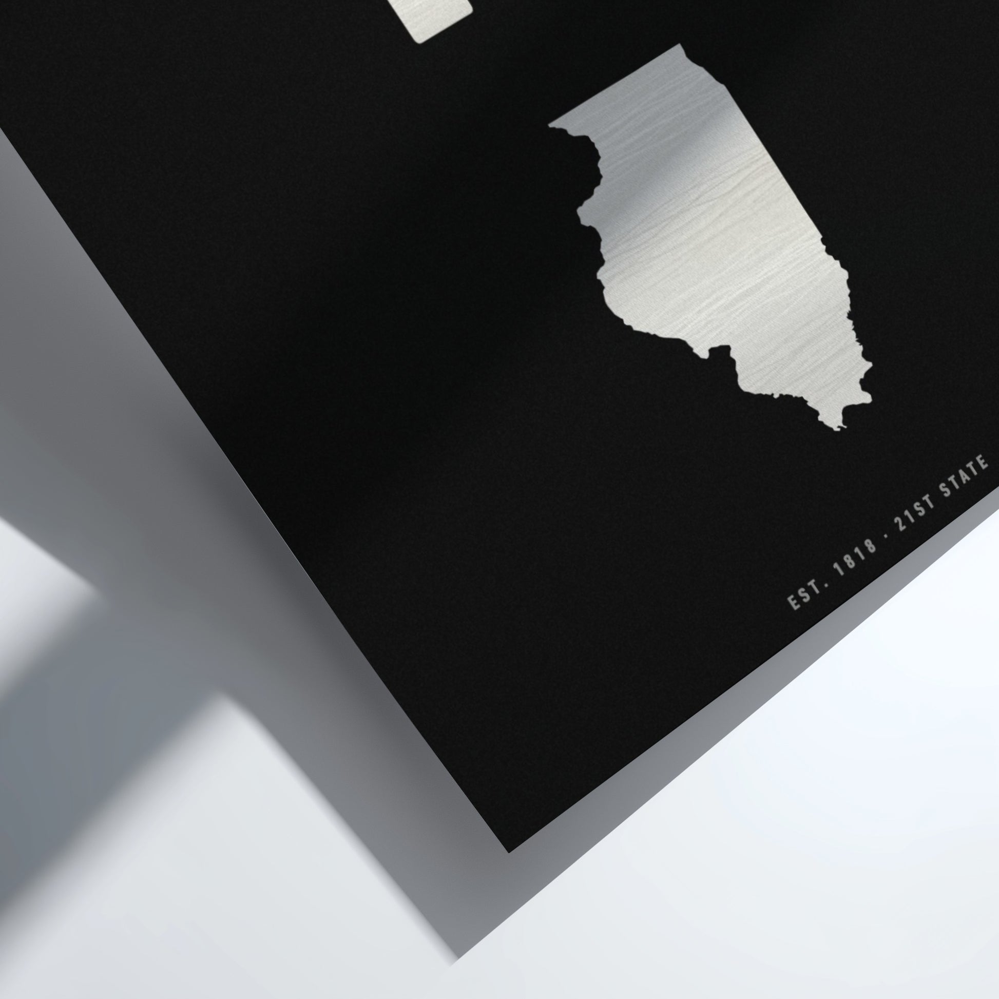 USA states poster featuring Illinois in a minimalist design