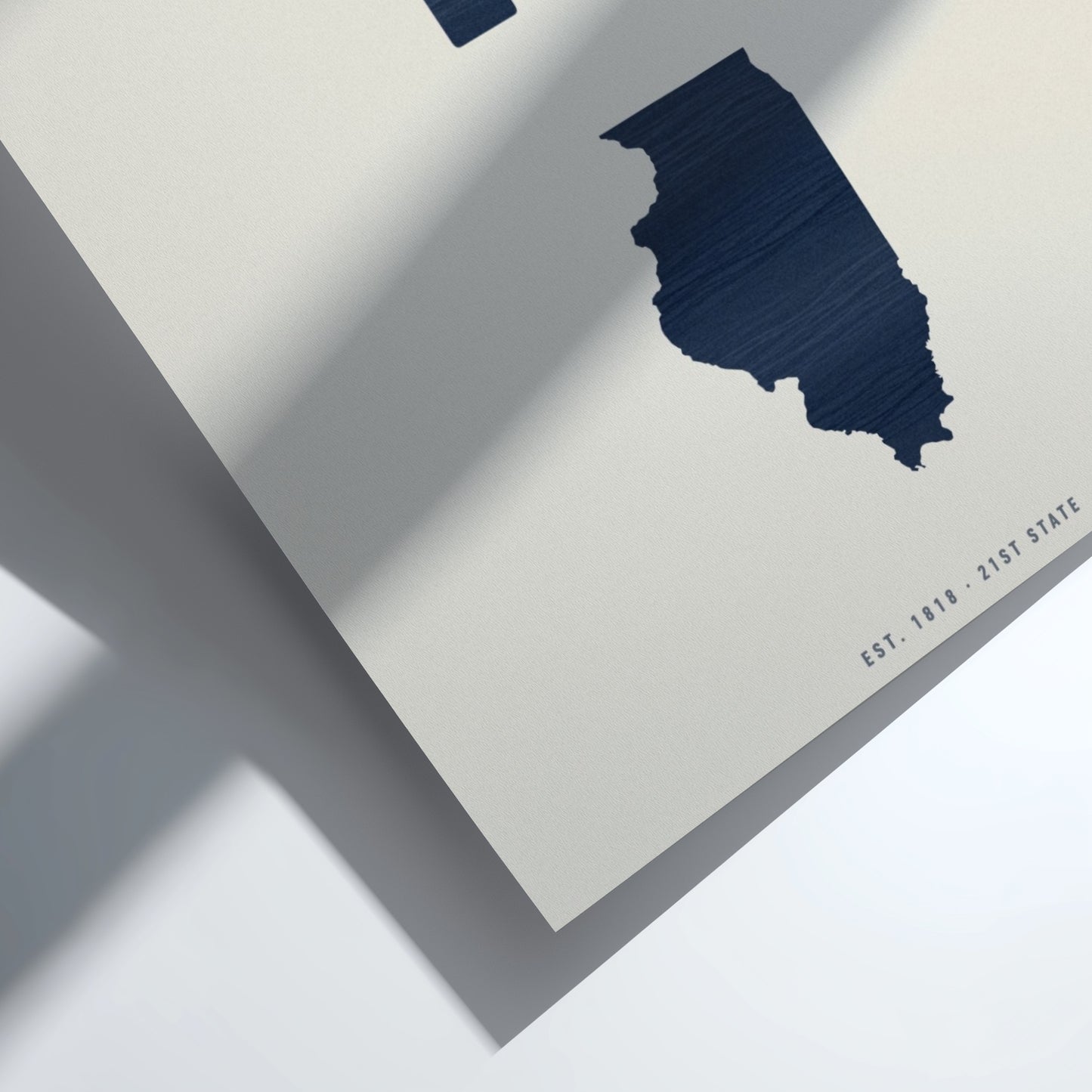 USA states poster featuring Illinois in a minimalist design