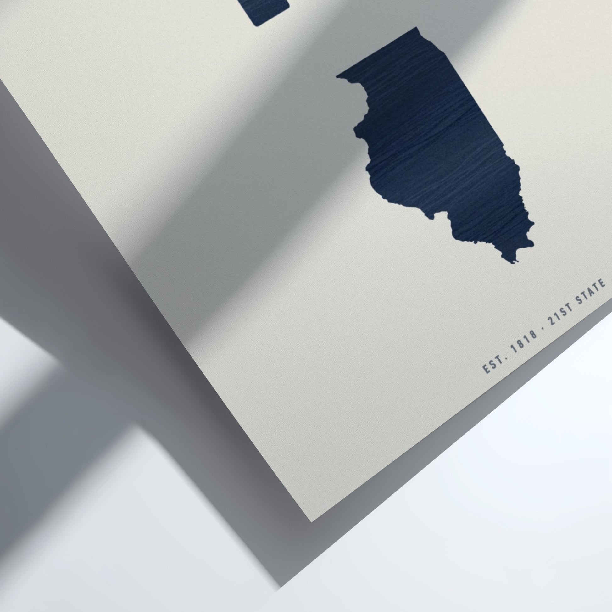 USA states poster featuring Illinois in a minimalist design