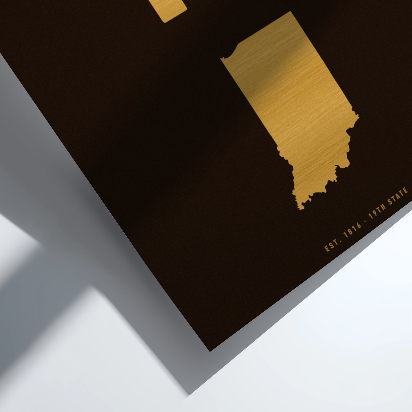 Indiana USA states poster with minimalist design, showcasing state outline.