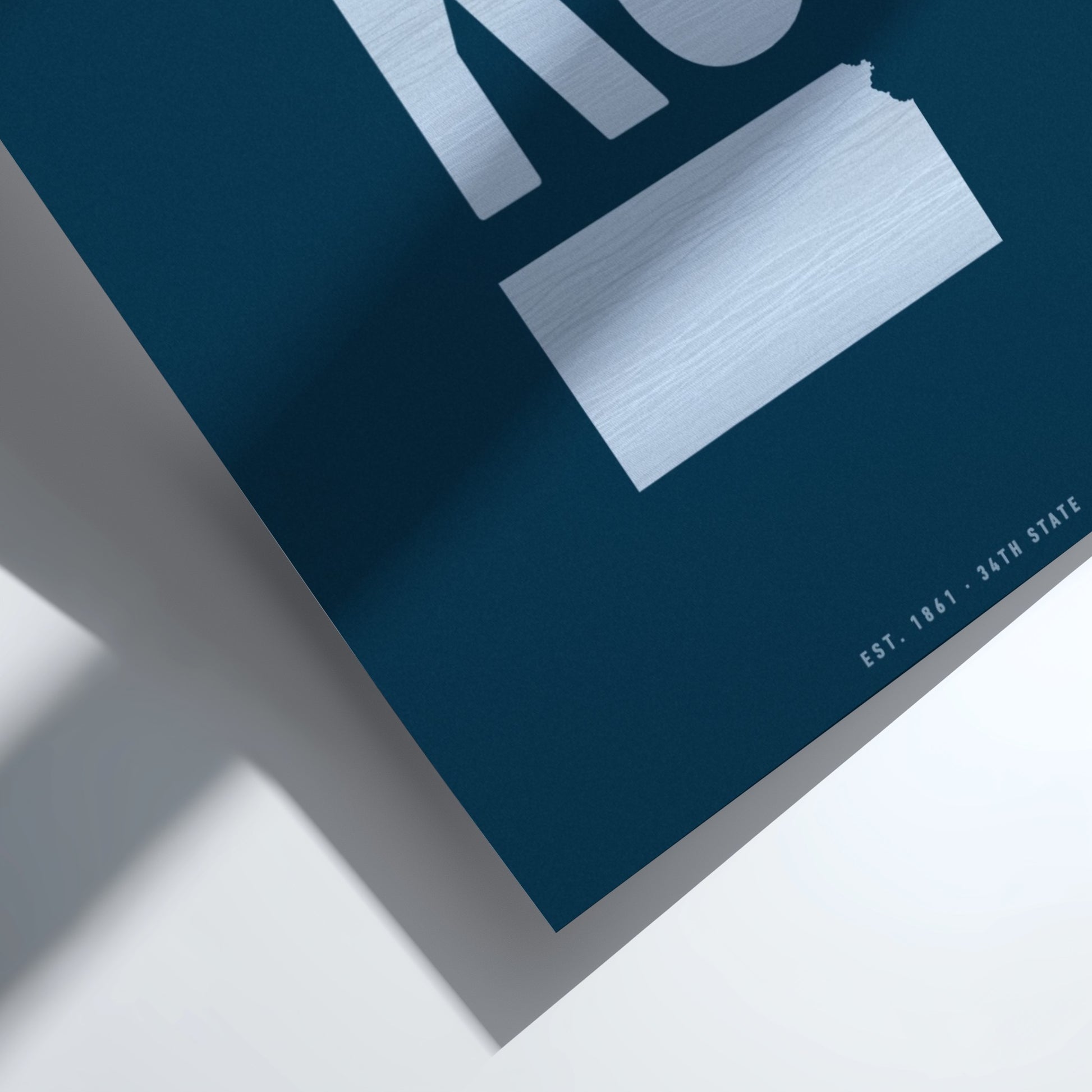 Kansas wall art poster featuring minimalist design