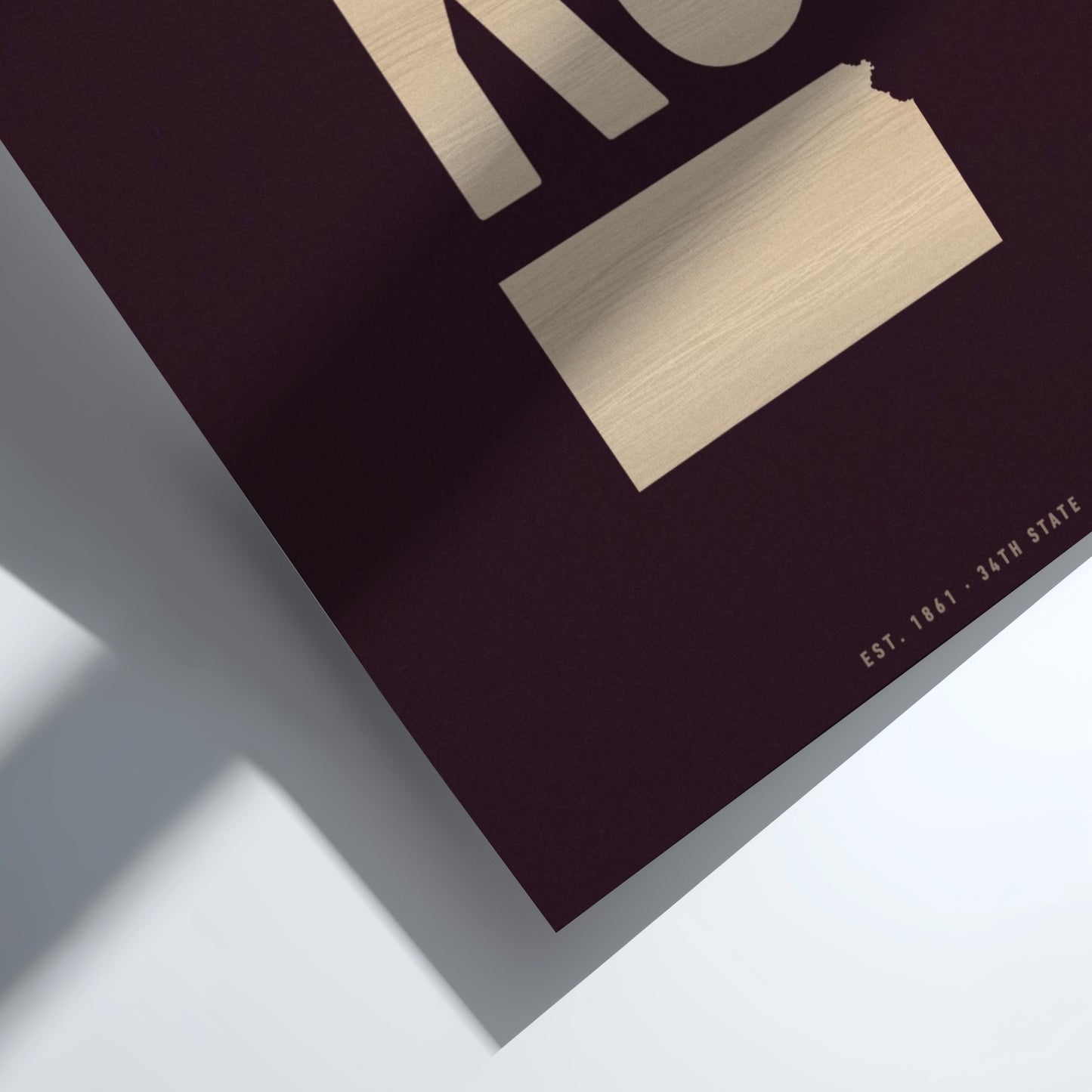 Kansas wall art poster featuring minimalist design