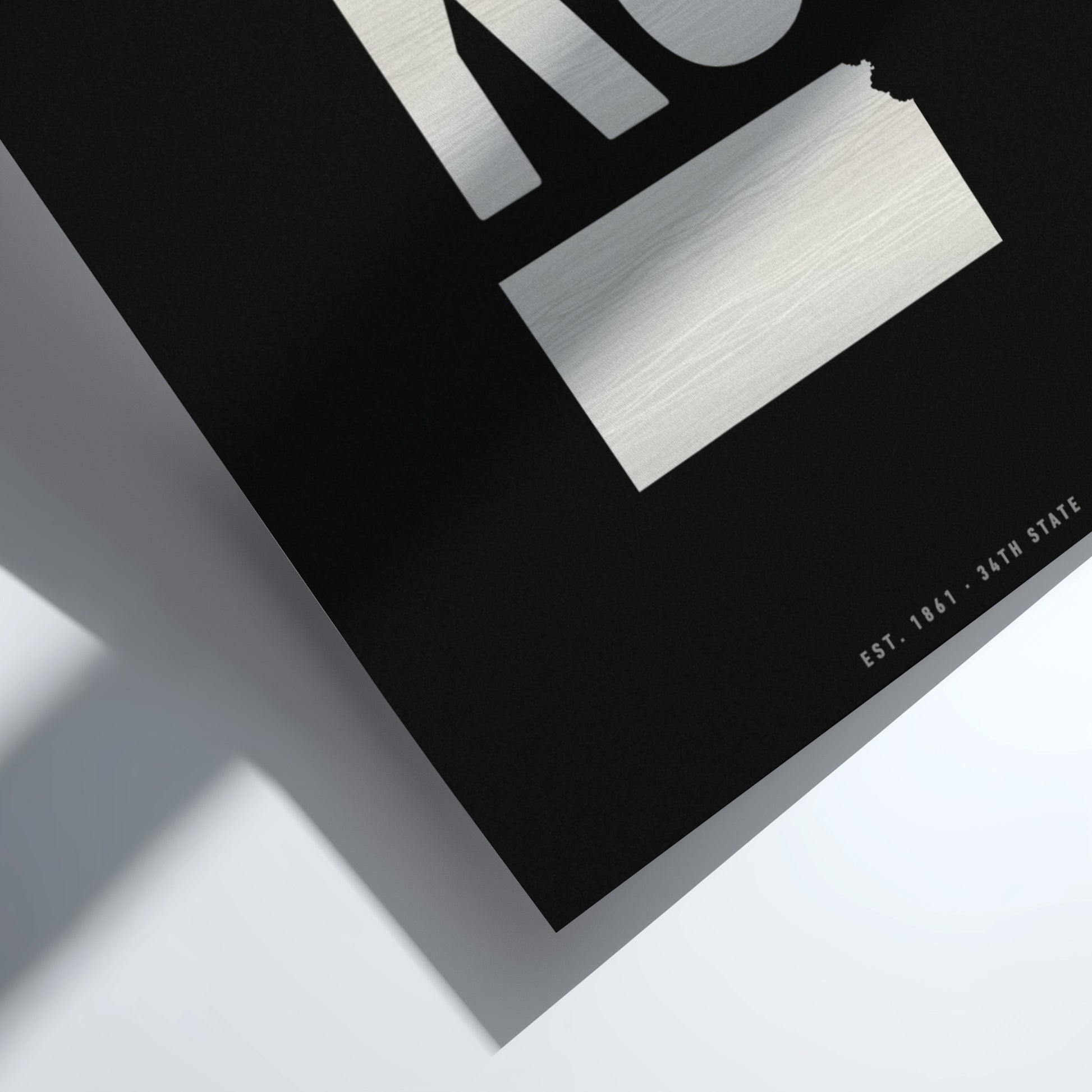Kansas wall art poster featuring minimalist design