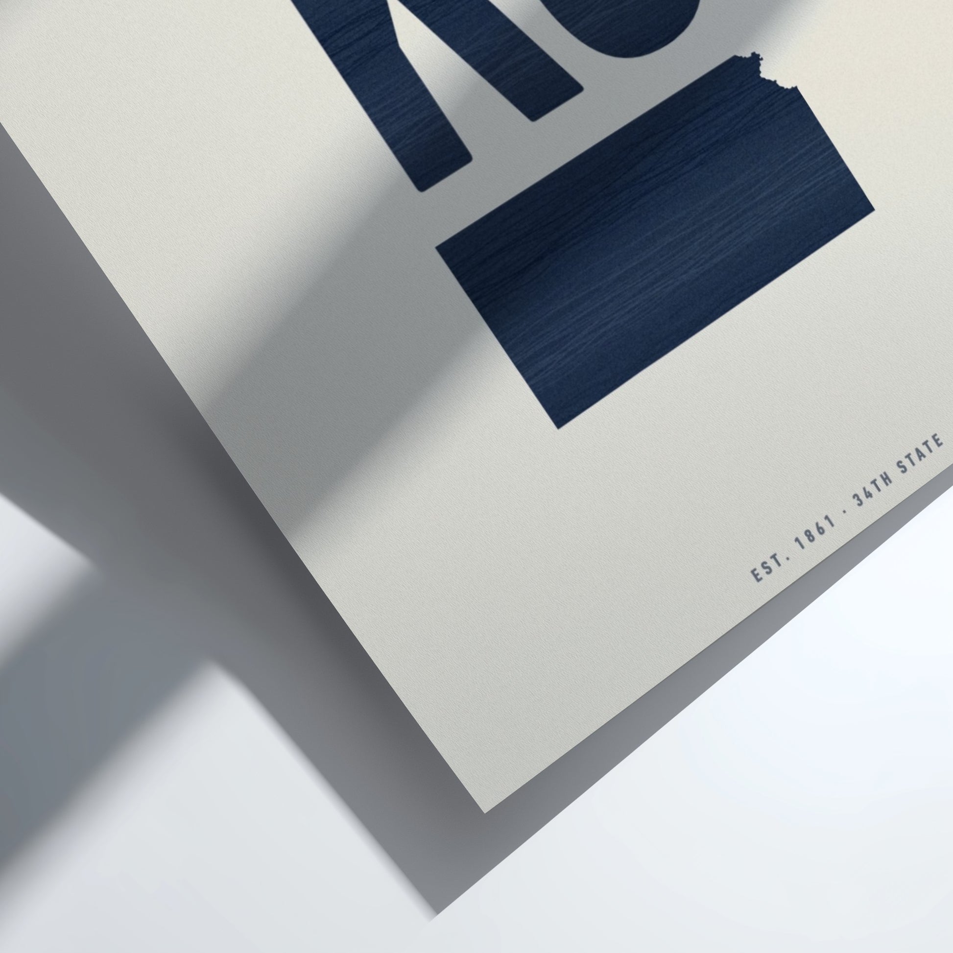Kansas wall art poster featuring minimalist design