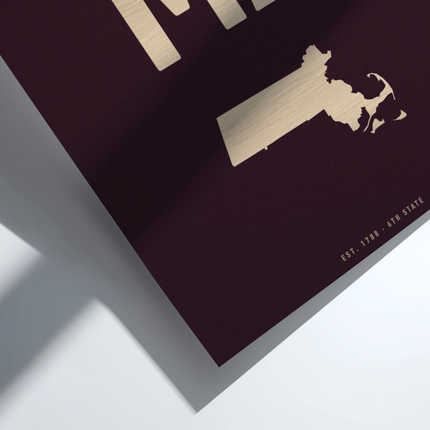 USA states poster featuring Massachusetts