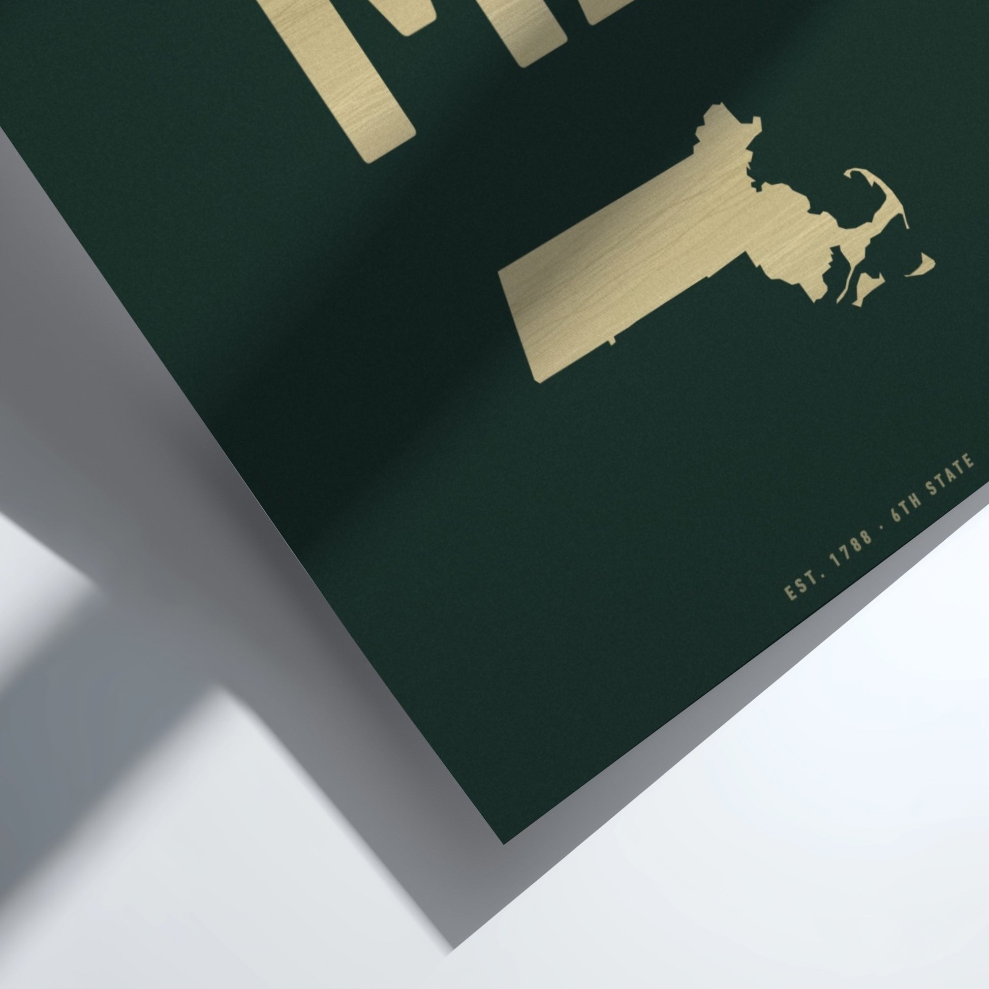 USA states poster featuring Massachusetts