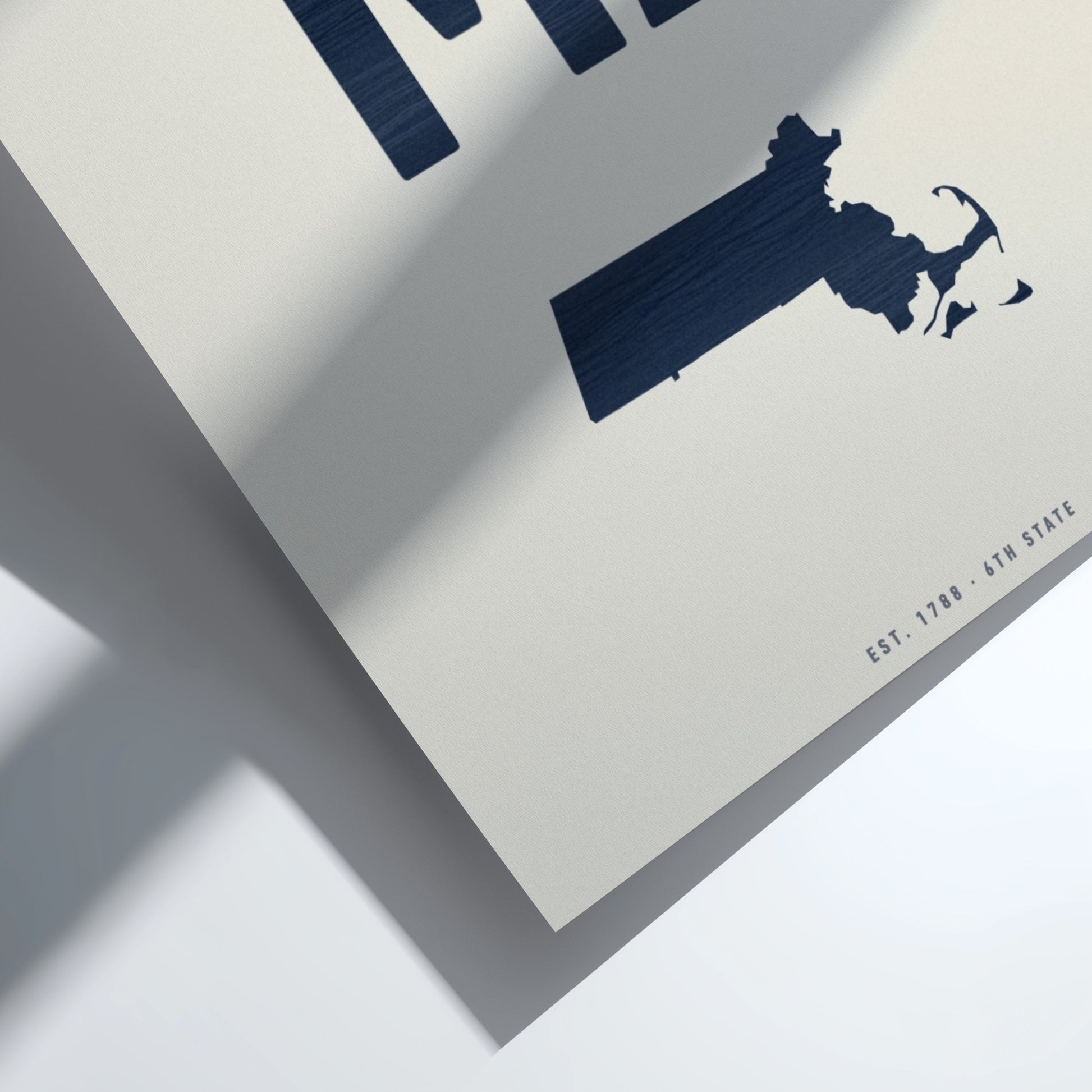 USA states poster featuring Massachusetts