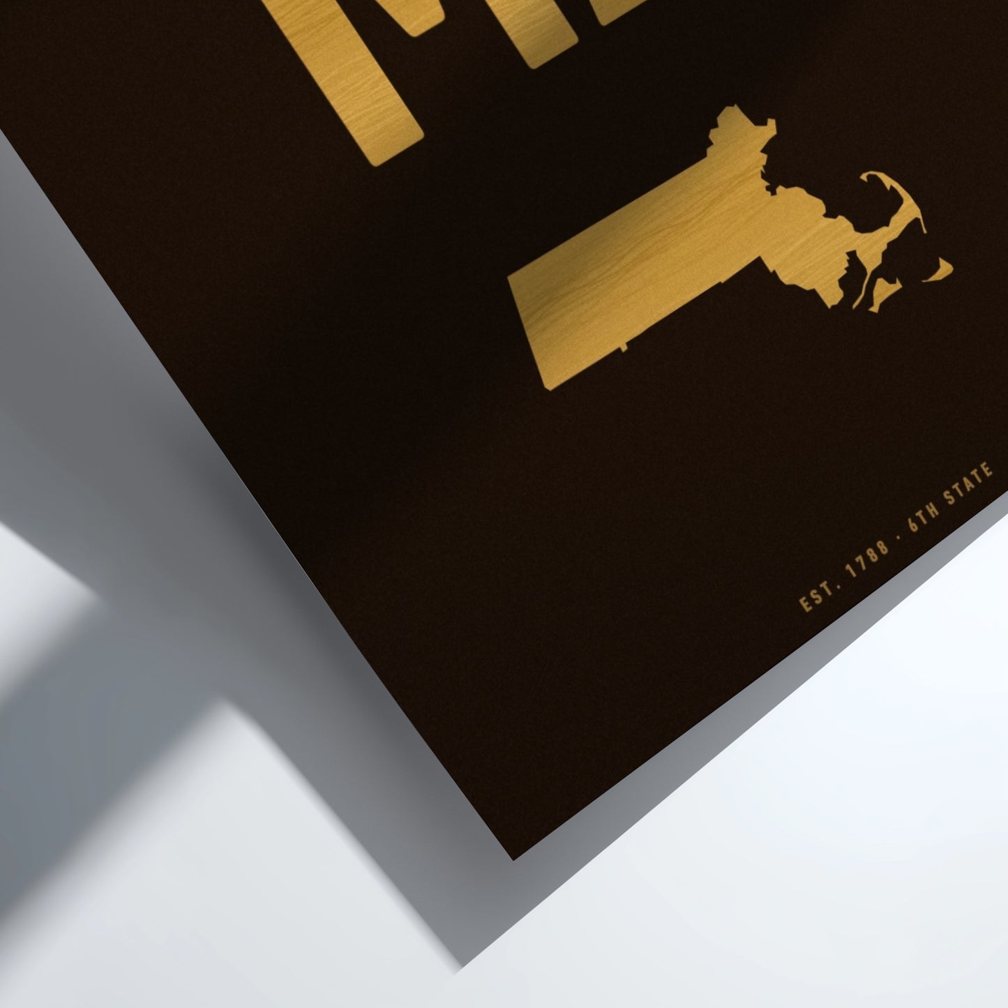 USA states poster featuring Massachusetts