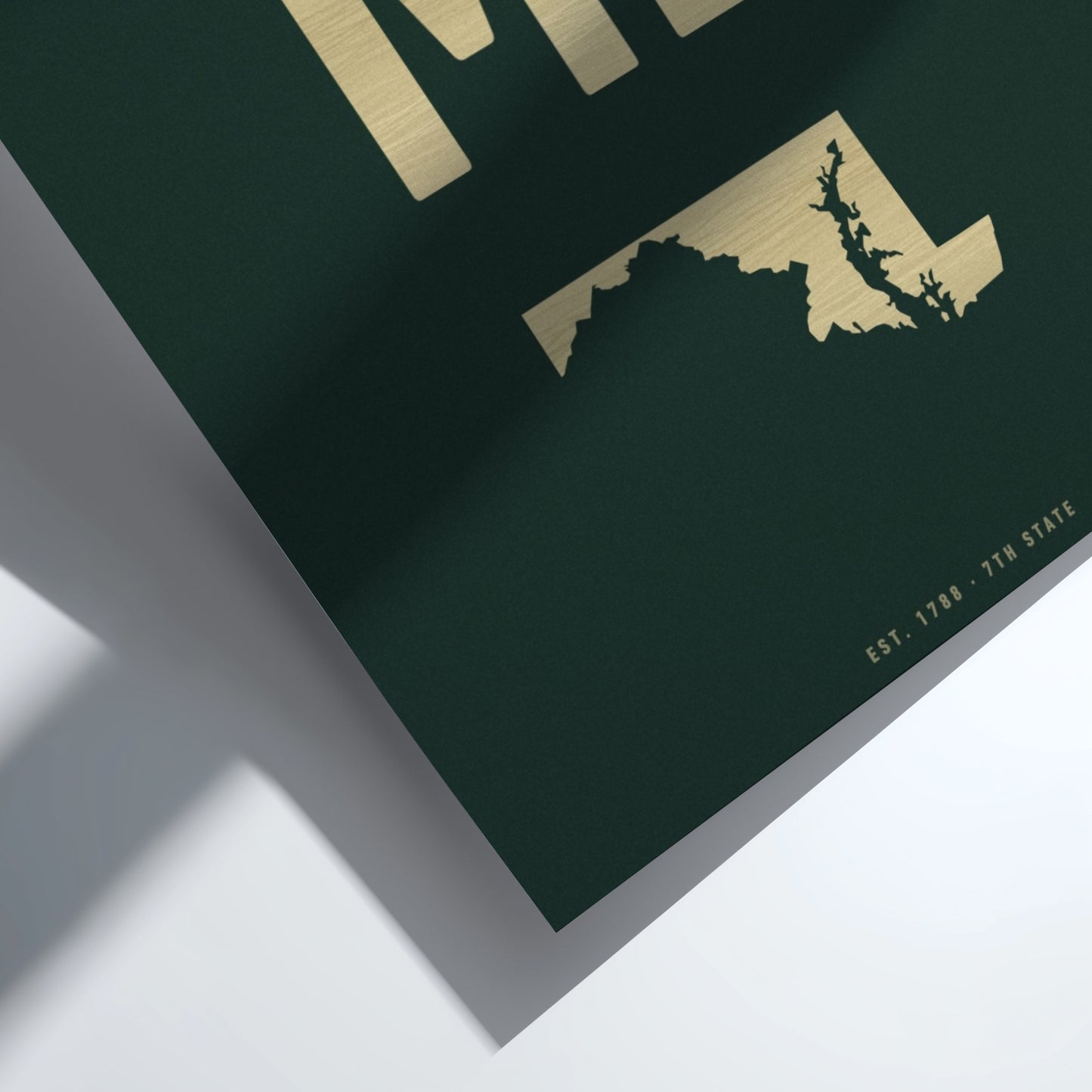 Maryland poster featuring state silhouette in minimalist design 