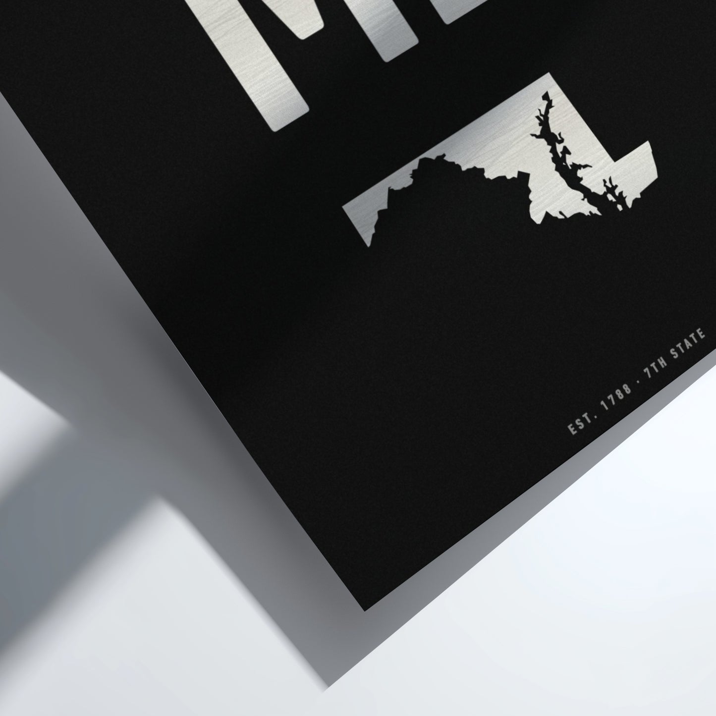 Maryland poster featuring state silhouette in minimalist design 