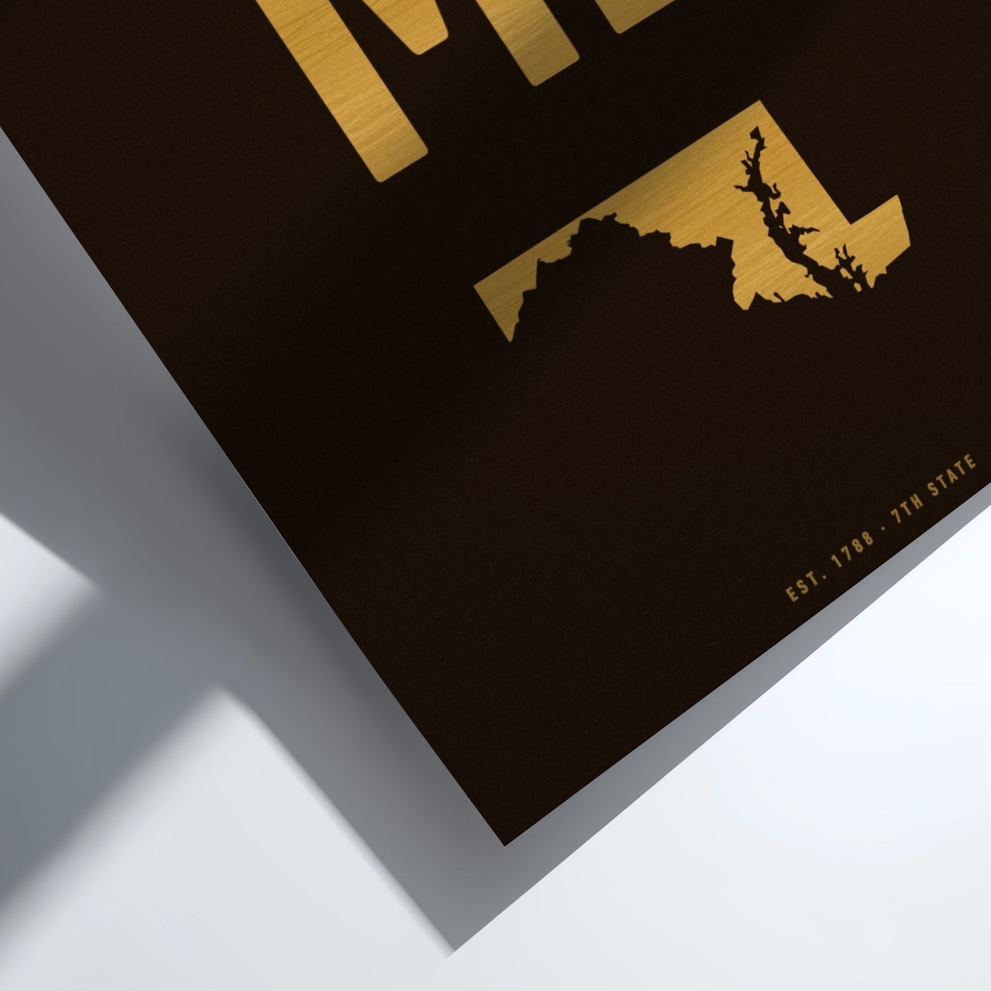 Maryland poster featuring state silhouette in minimalist design 