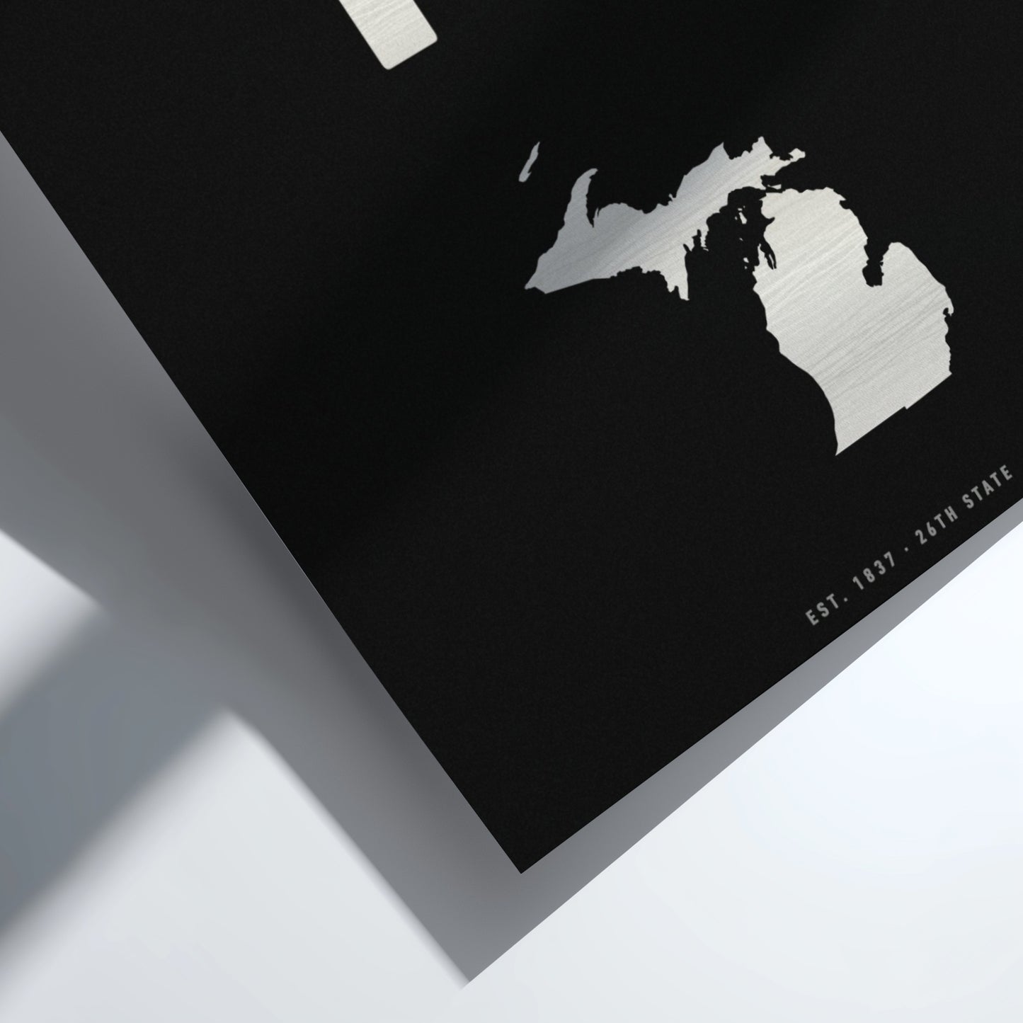 Michigan poster featuring minimalist design and bold colors, ideal for USA states art and wall decor