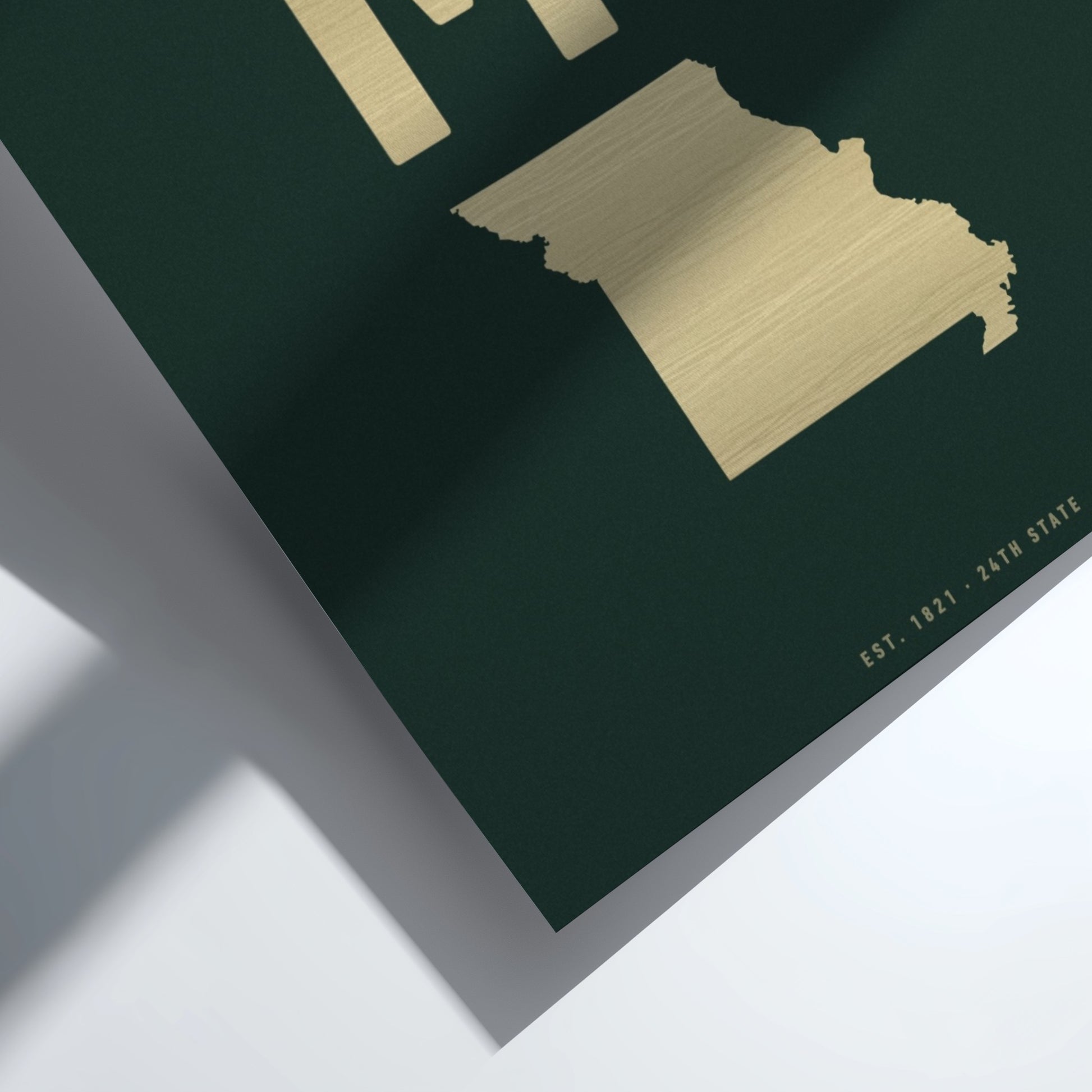 MO state poster featuring a minimalist design, perfect for home decor.