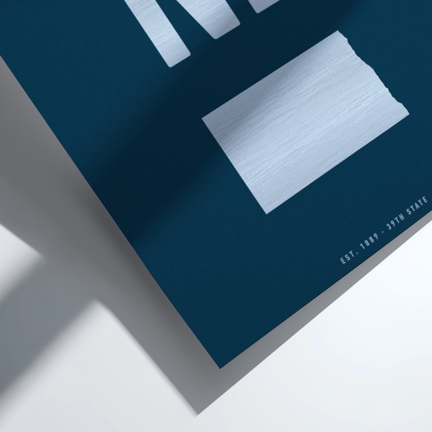 ND poster featuring minimalist design, showcasing North Dakota state outline.