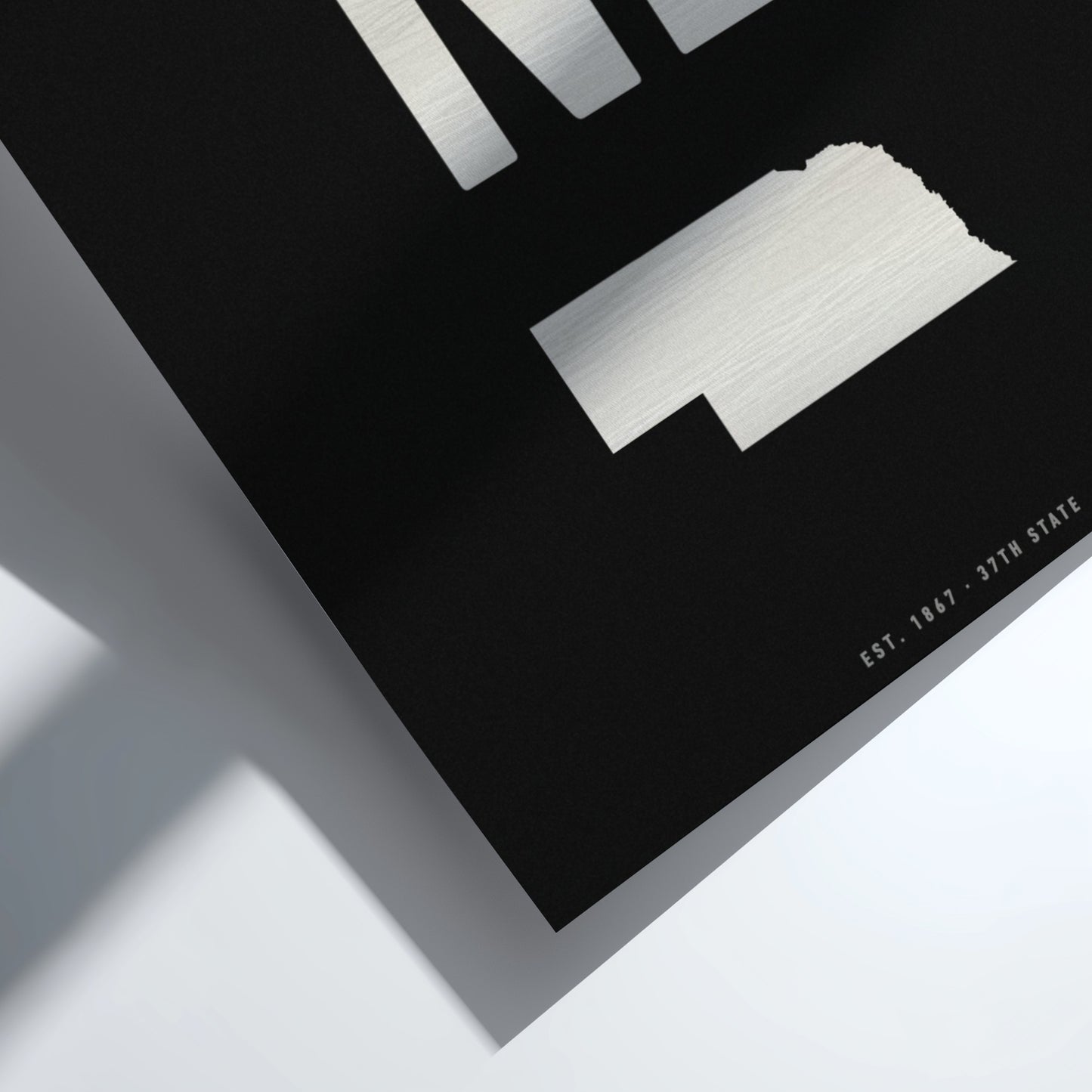 Black and white geometric design on a white background