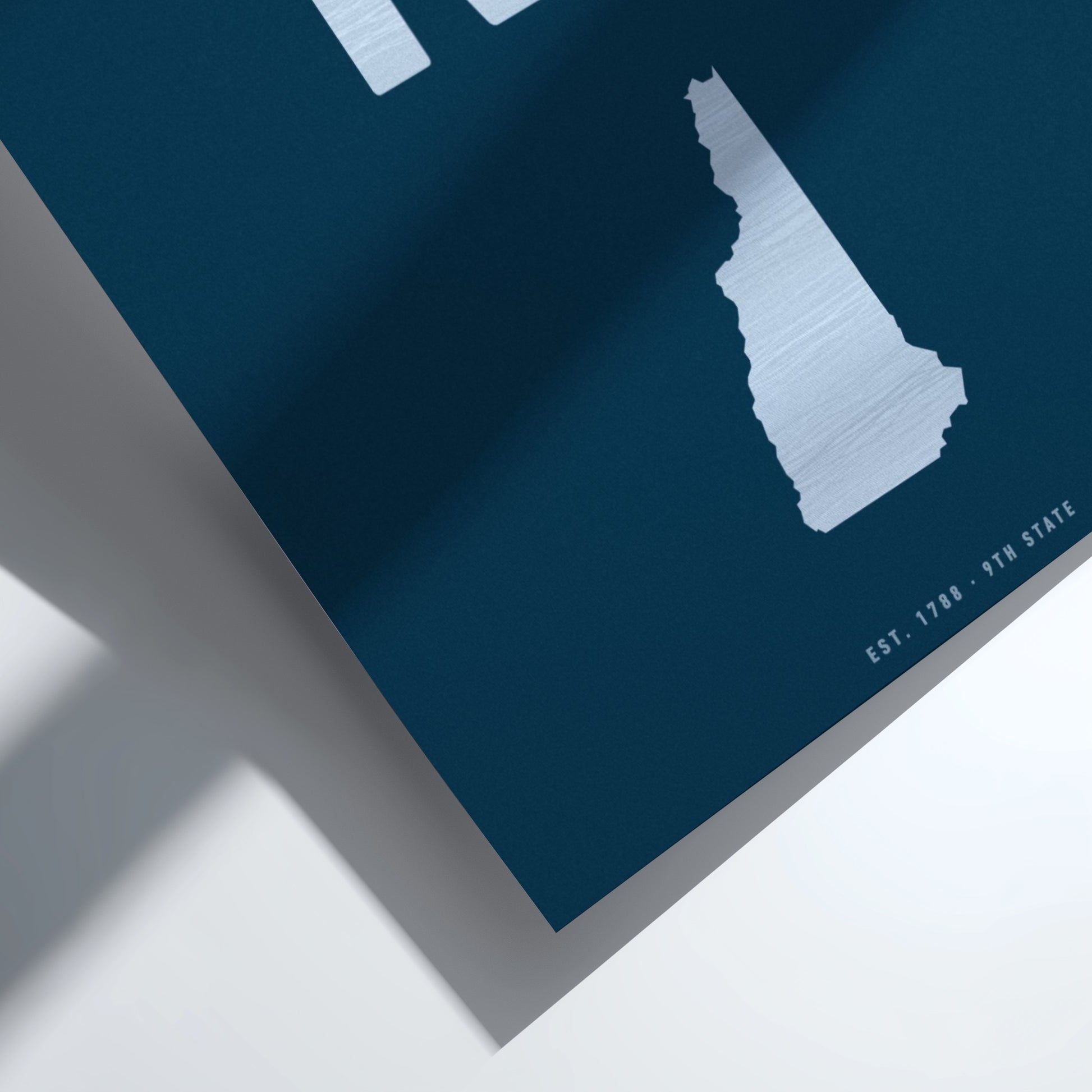 Map of New Hampshire on a blue background