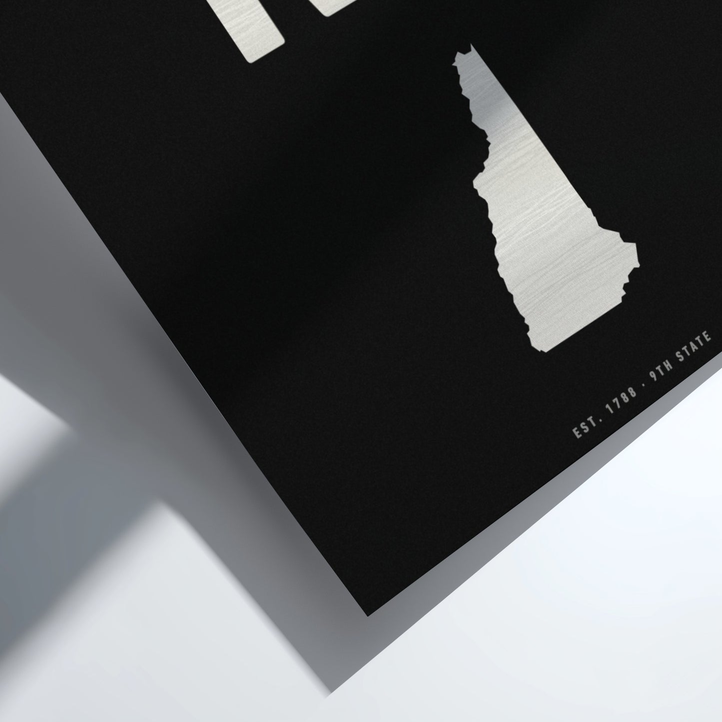 Map of New Hampshire on a black background