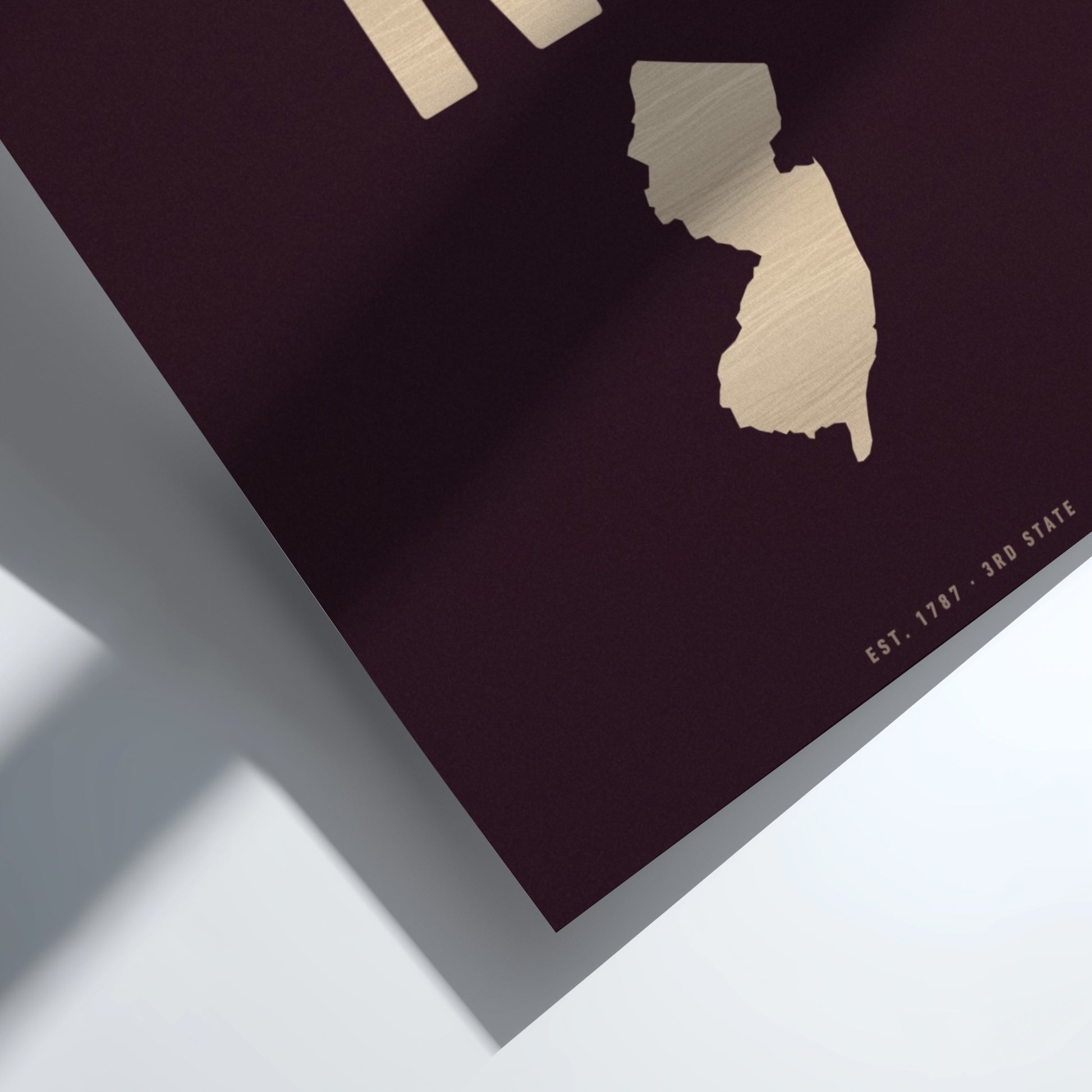 USA states poster featuring New Jersey outline in minimalist style 