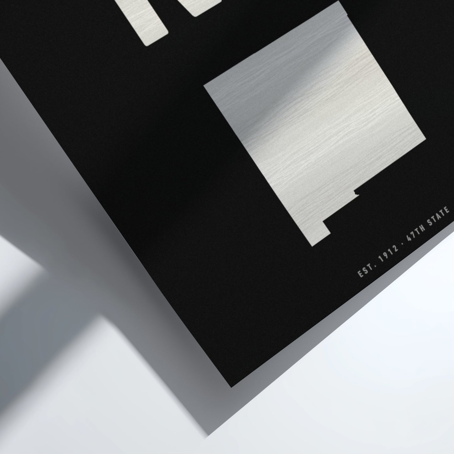 NM poster featuring bold typography and minimalist state outline