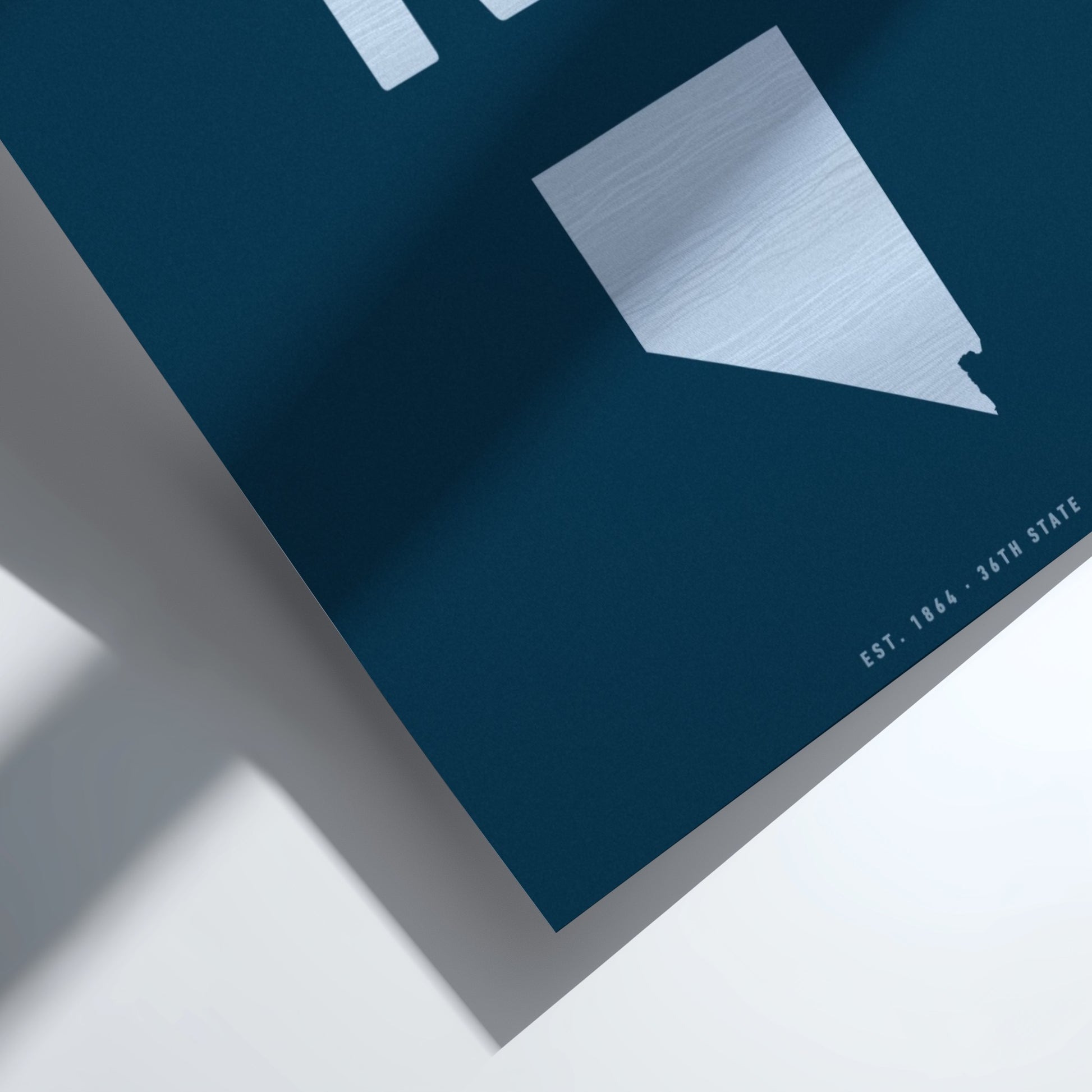 Nevada poster featuring gold typography and minimalist state outline