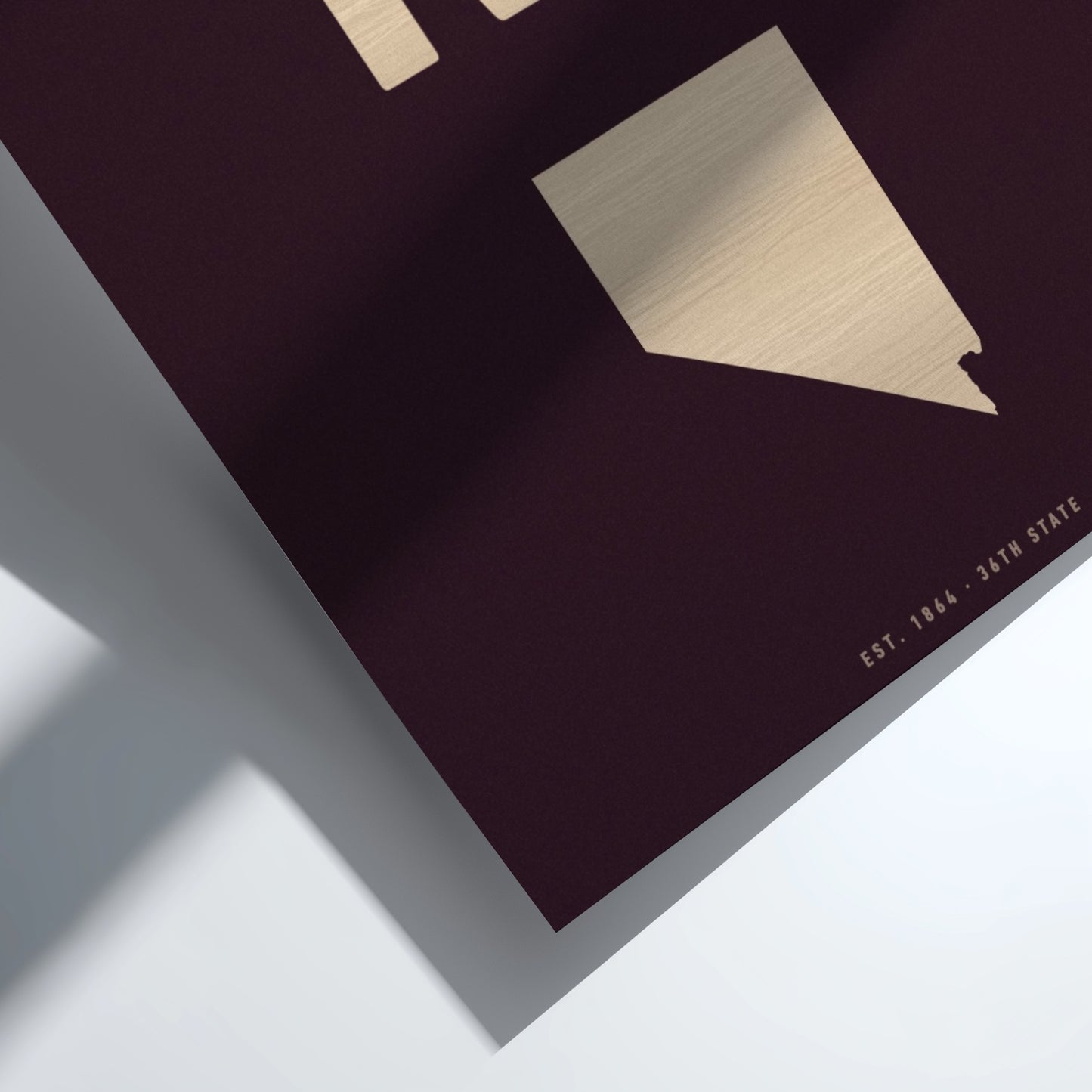 Nevada poster featuring gold typography and minimalist state outline