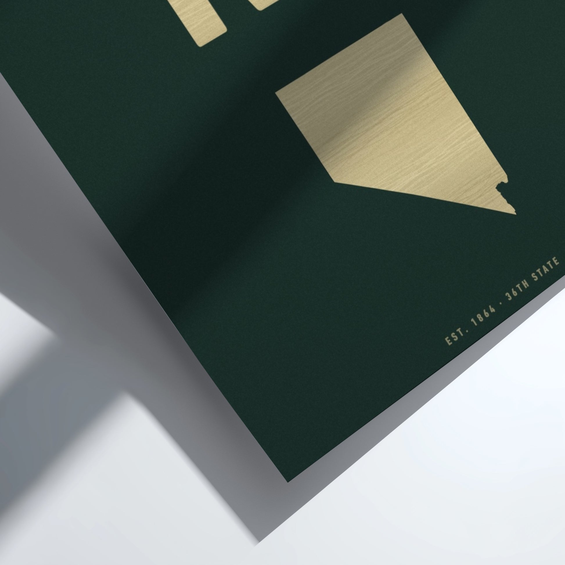 Nevada poster featuring gold typography and minimalist state outline